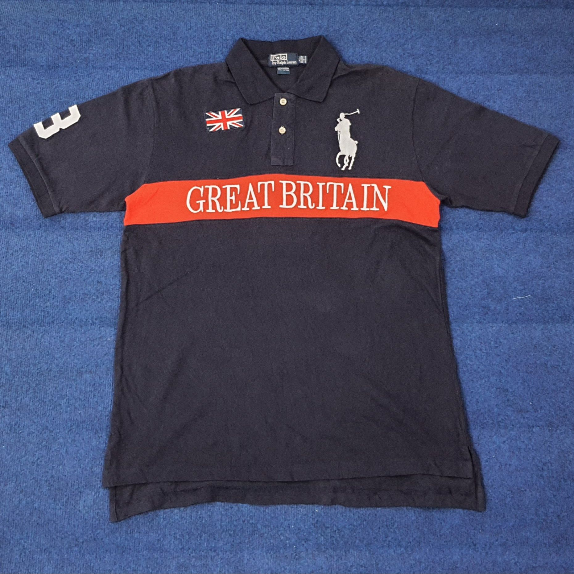 Polo Ralph Lauren Vintage Polo Ralph Laurent Great Britain Polo Shirt C259N79 Size US L / EU 52-54 / 3 - 1 Thumbnail