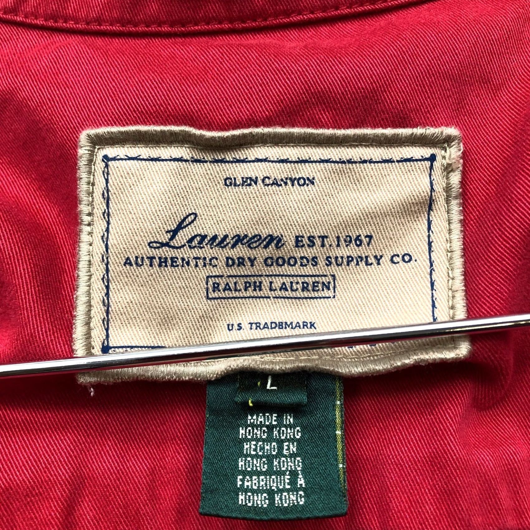 Ralph Lauren VINTAGE Ralph Lauren Glen Canyon Twill Jacket Womens Large Red Zip Pocket Lamps Size L / US 10 / IT 46 - 3 Thumbnail