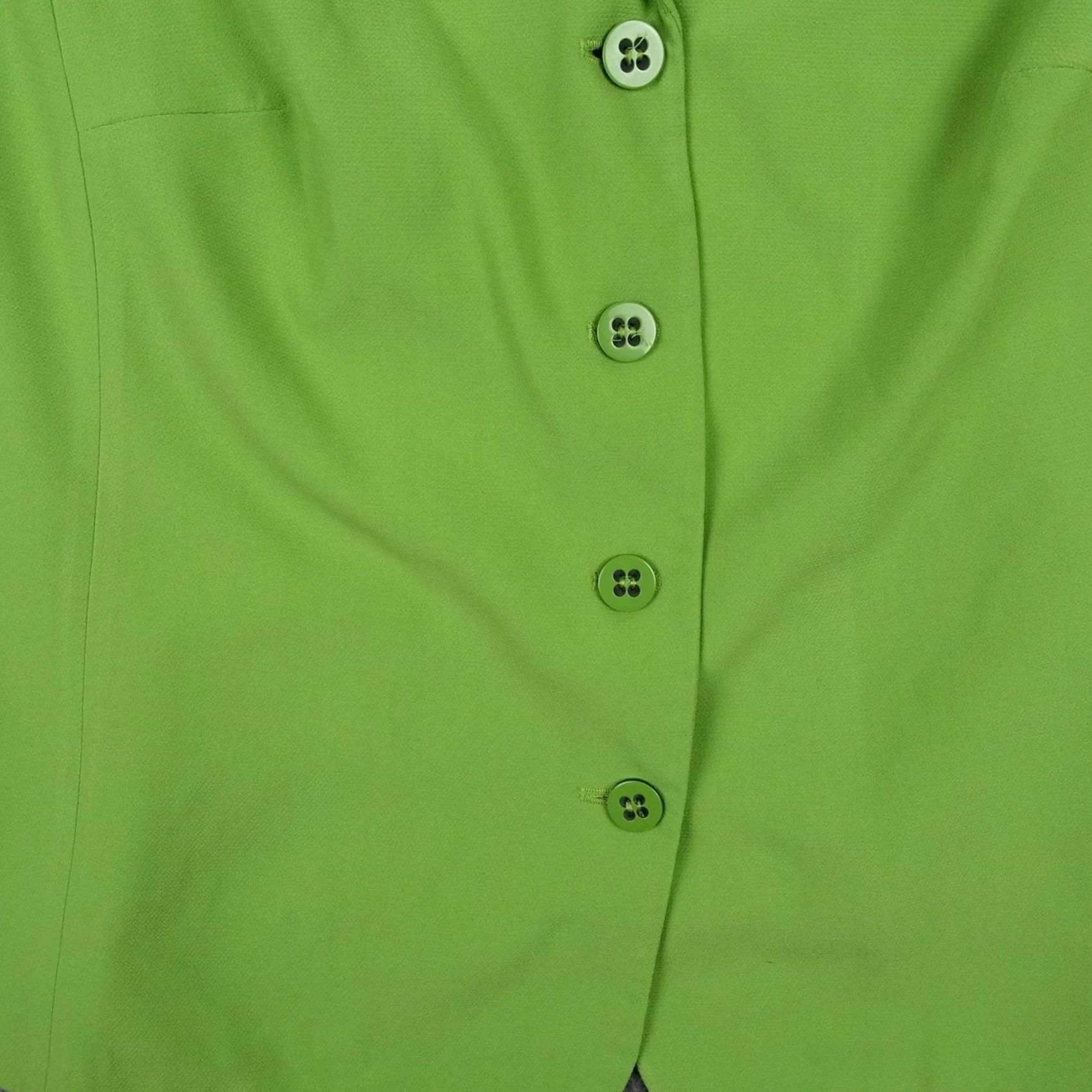 Vintage VINTAGE Jessica London Blazer Womens 20W Green Lined Notch Lapel Career Jacket Size 3XL / US 20-22 - 3 Thumbnail