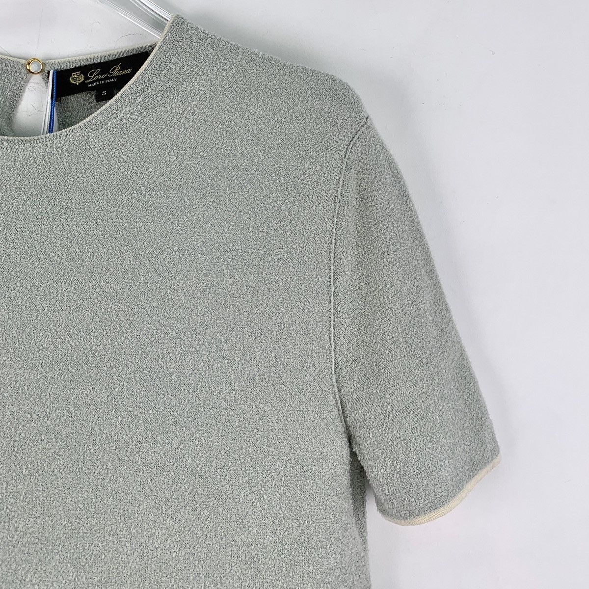 Loro Piana Loro Piana Grey Silk Cotton Blend Short Sleeve T-Shirt K26WX Size S / US 4 / IT 40 - 3 Thumbnail