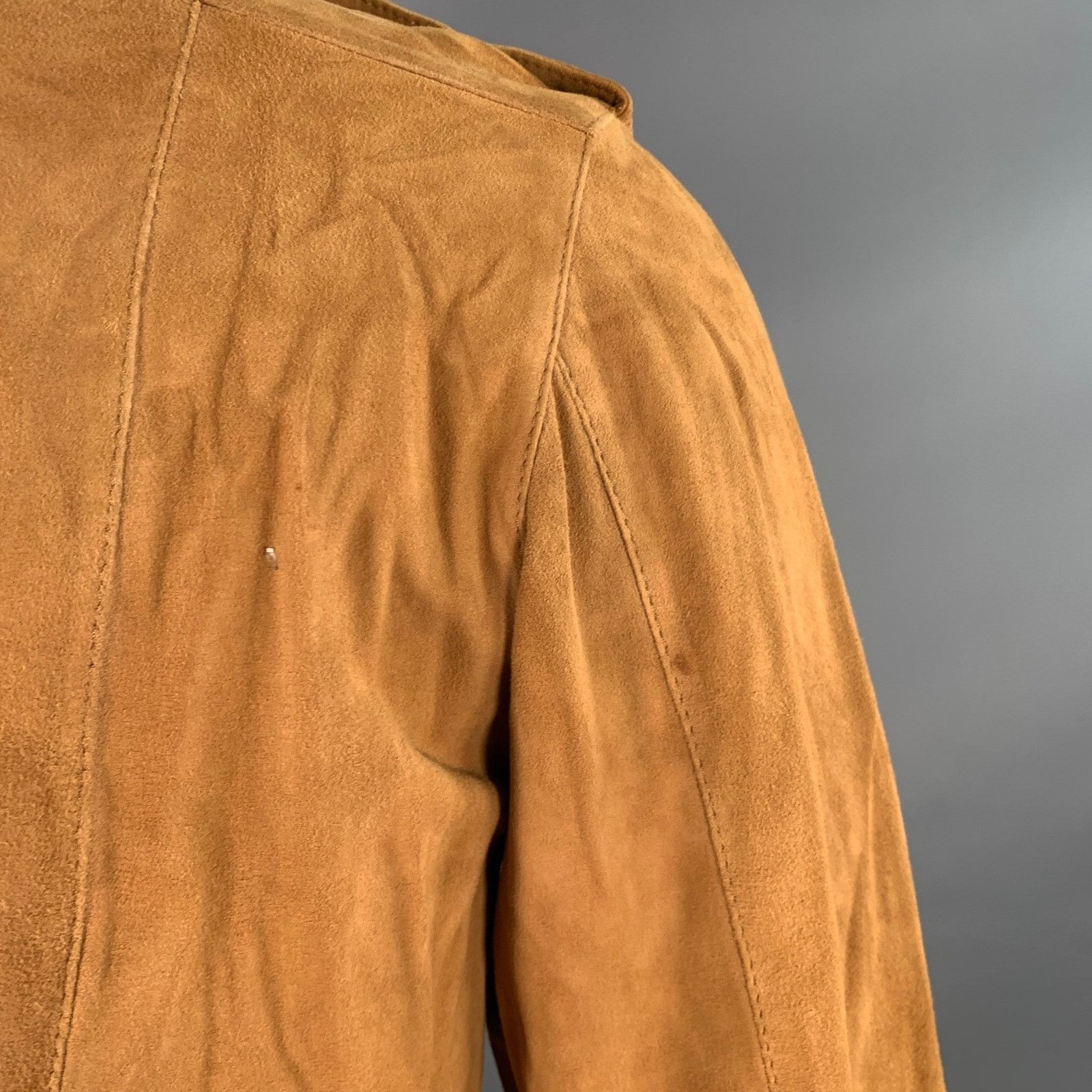 Dolce & Gabbana Camel Suede Military Two Pockets Epaulets Long Sleeve Shirt Size US XS / EU 42 / 0 - 7 Thumbnail