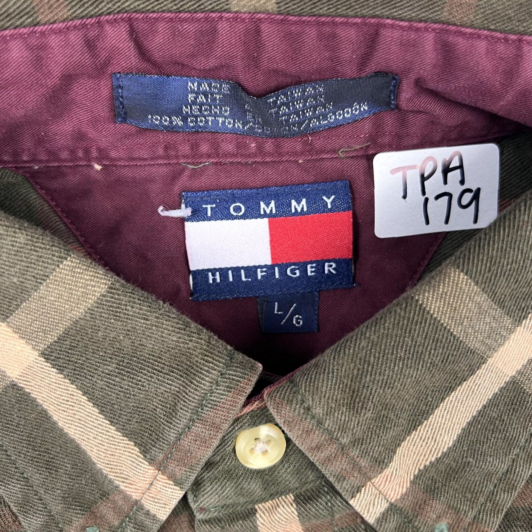 Tommy Hilfiger Tommy Hilfiger Shirt Mens L Green Plaid Button Up Crest Logo Casual Vintage 90s Mens Size US L / EU 52-54 / 3 - 6 Thumbnail