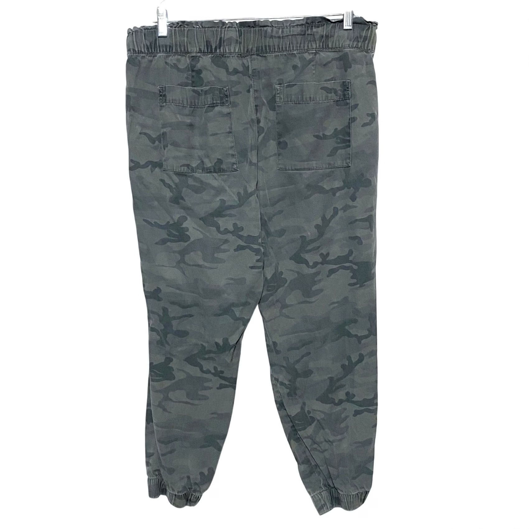 Loft Loft Camouflage High Rise Joggers Green Pull On Drawstring Womens L Size 36" / US 14 / IT 50 - 2 Thumbnail