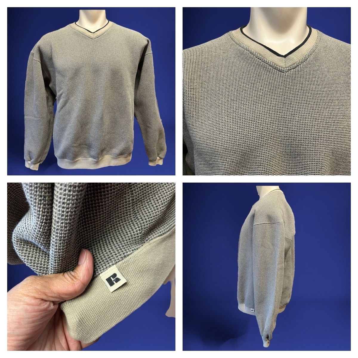 Russell Athletic 2 Russell Athletic Fleece Lined V Neck Thermal Sweater XL Size US XL / EU 56 / 4 - 10 Thumbnail