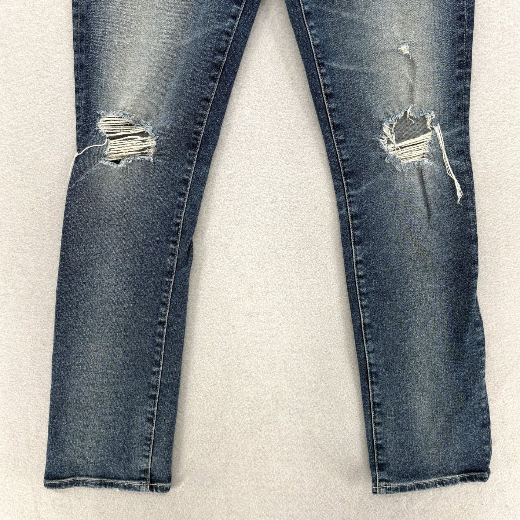 Vintage AG Adriano Goldschmied Mari High Rise Straight Jeans Womens 28 Blue Distressed Jeans Women Straight 28 Blue Distressed Size 28" / US 6 / IT 42 - 3 Thumbnail