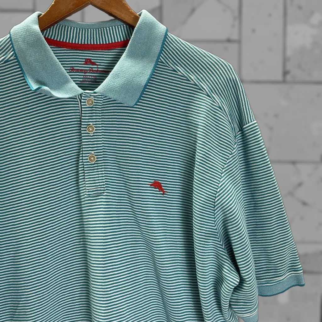 Tommy Bahama Tommy Bahama Polo Shirt Striped Blue Mens XXL 2XL Shirt Size US XXL / EU 58 / 5 - 1 Thumbnail
