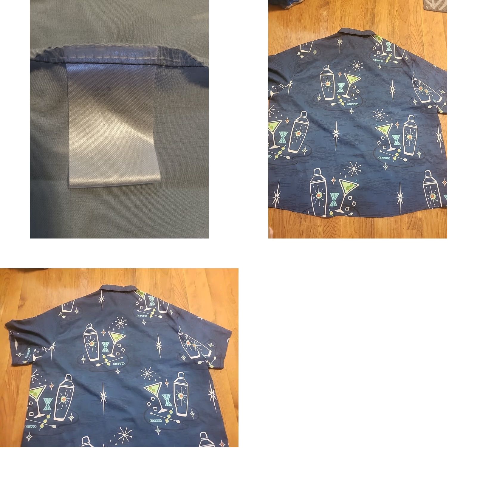Vintage 4XL Button-Up Shirt Men Blues Satin 60" Chest 4X L Big & Tall Casual Party Cocktail Daiquiri Graphic Print Short Sleeve Size US XXL / EU 58 / 5 - 8 Thumbnail