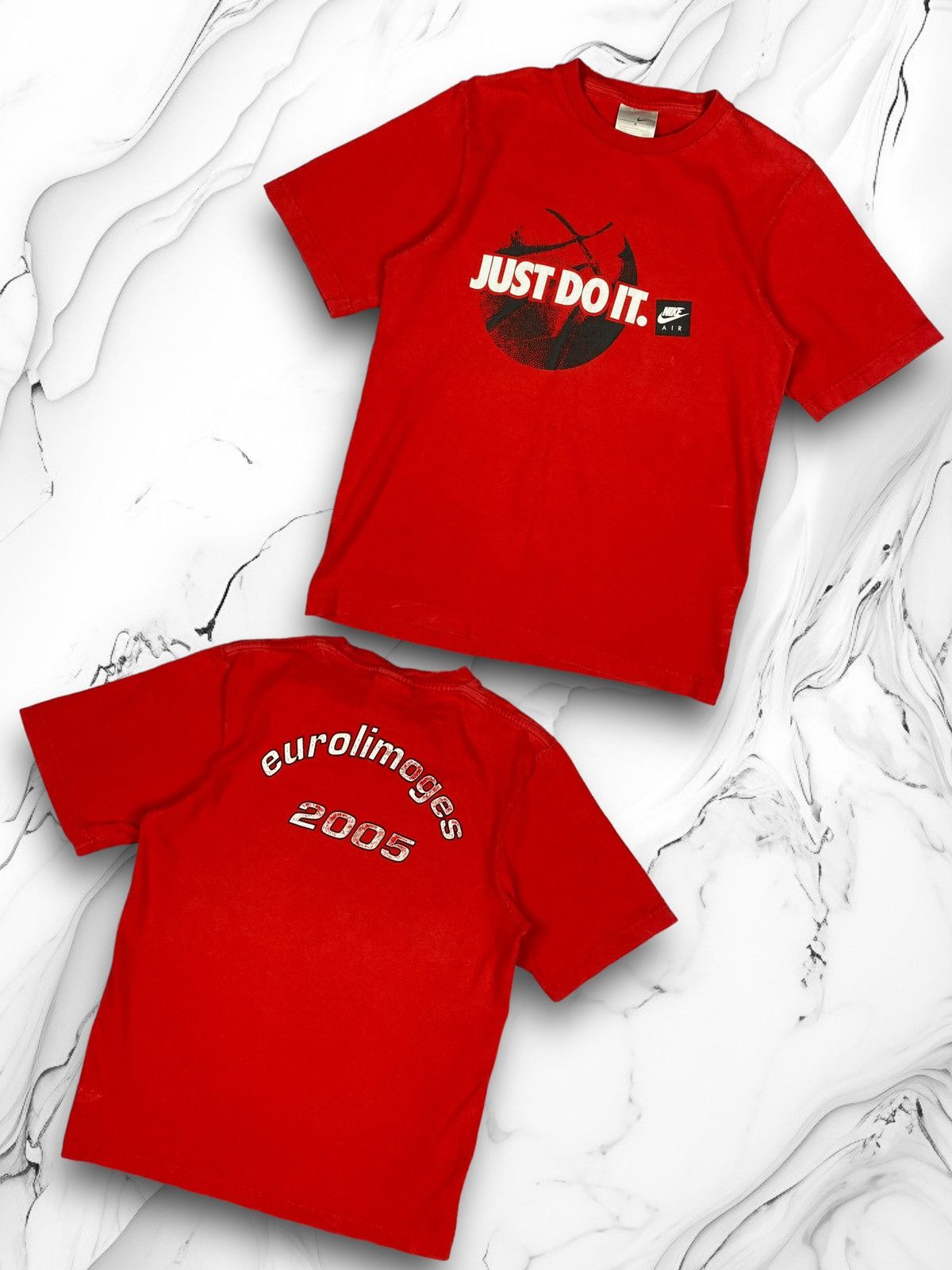 Nike × Vintage Vintage Nike Just Do It y2k EuroLimoges 2005 Tee T Shirt Size US S / EU 44-46 / 1 - 1 Thumbnail