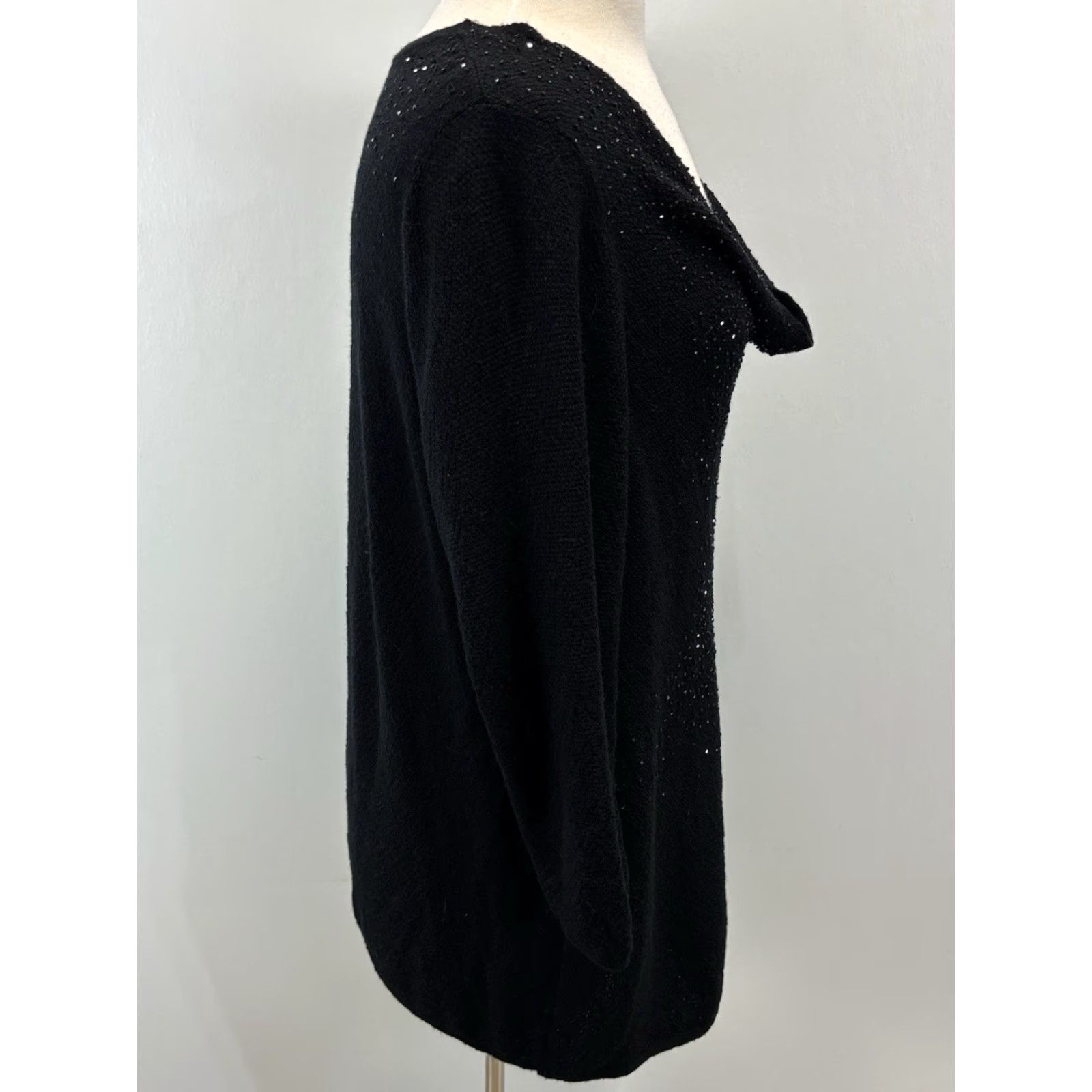 Eileen Fisher Eileen Fisher Sweater Women 1X Black Merino Wool Cowl Neck Beaded Knit Pullover Party Size XL / US 12-14 / IT 48-50 - 4 Thumbnail