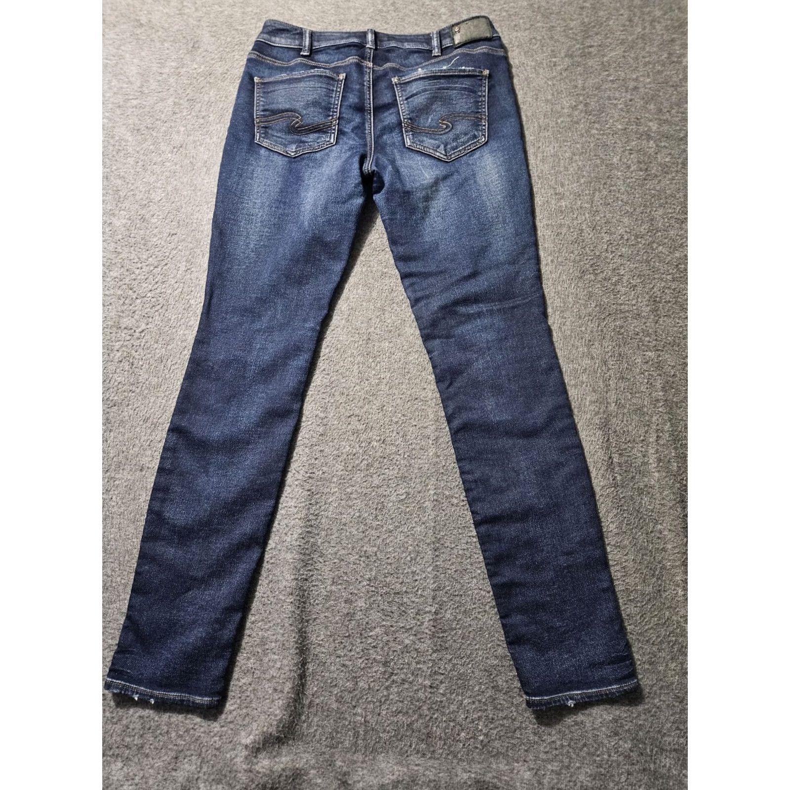 Vintage VINTAGE AIKO Silver Aiko Joga Jeans Women's 30/31 Low Rise Blue Distressed Skinny Denim 30 in Inseam Logo Embroidered 90s Preppy Womens Size 30" / US 8 / IT 44 - 7 Thumbnail