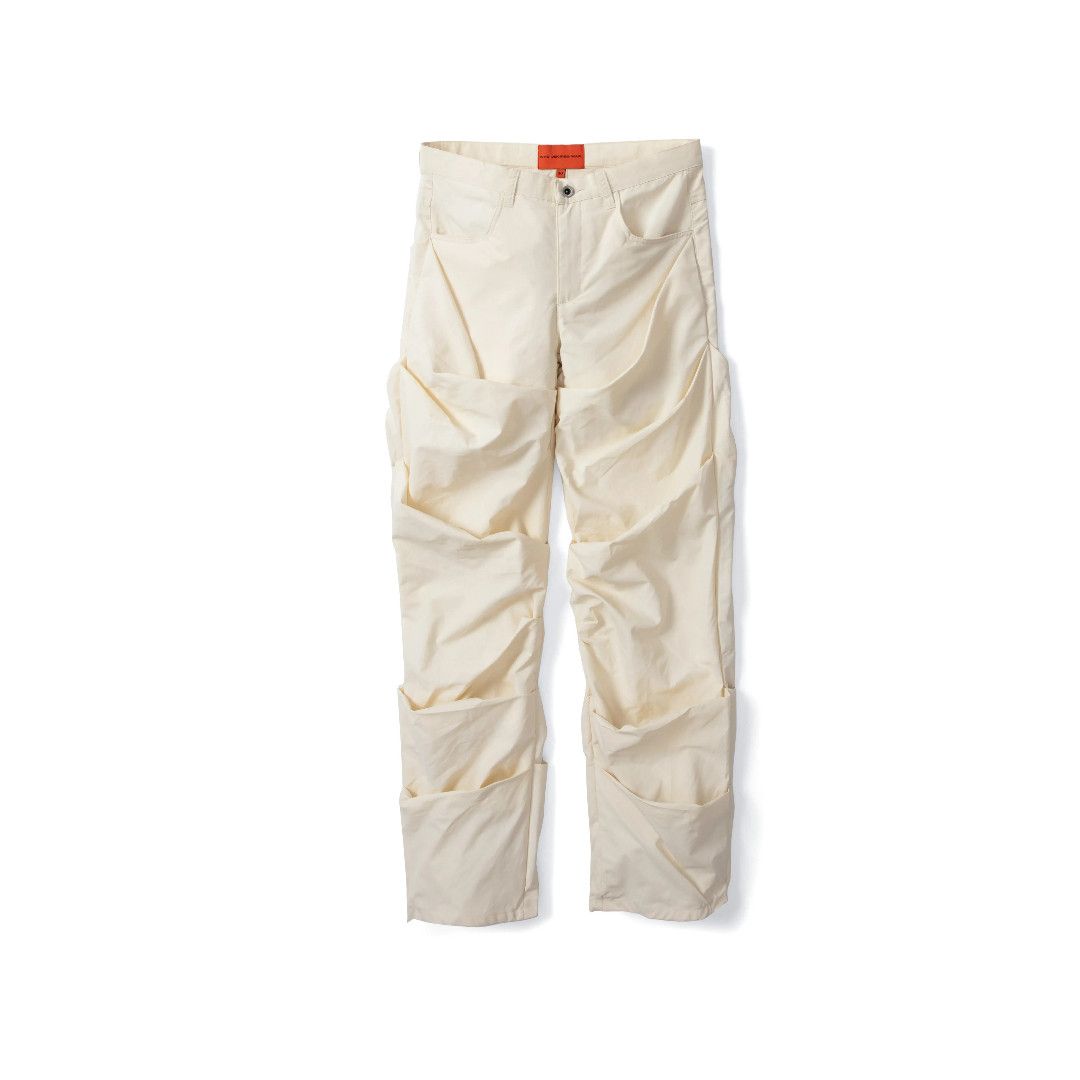 Who Decides War o1mle0325 Draped Jean Pant in Light Beige Size US 36 / EU 52 - 1 Thumbnail