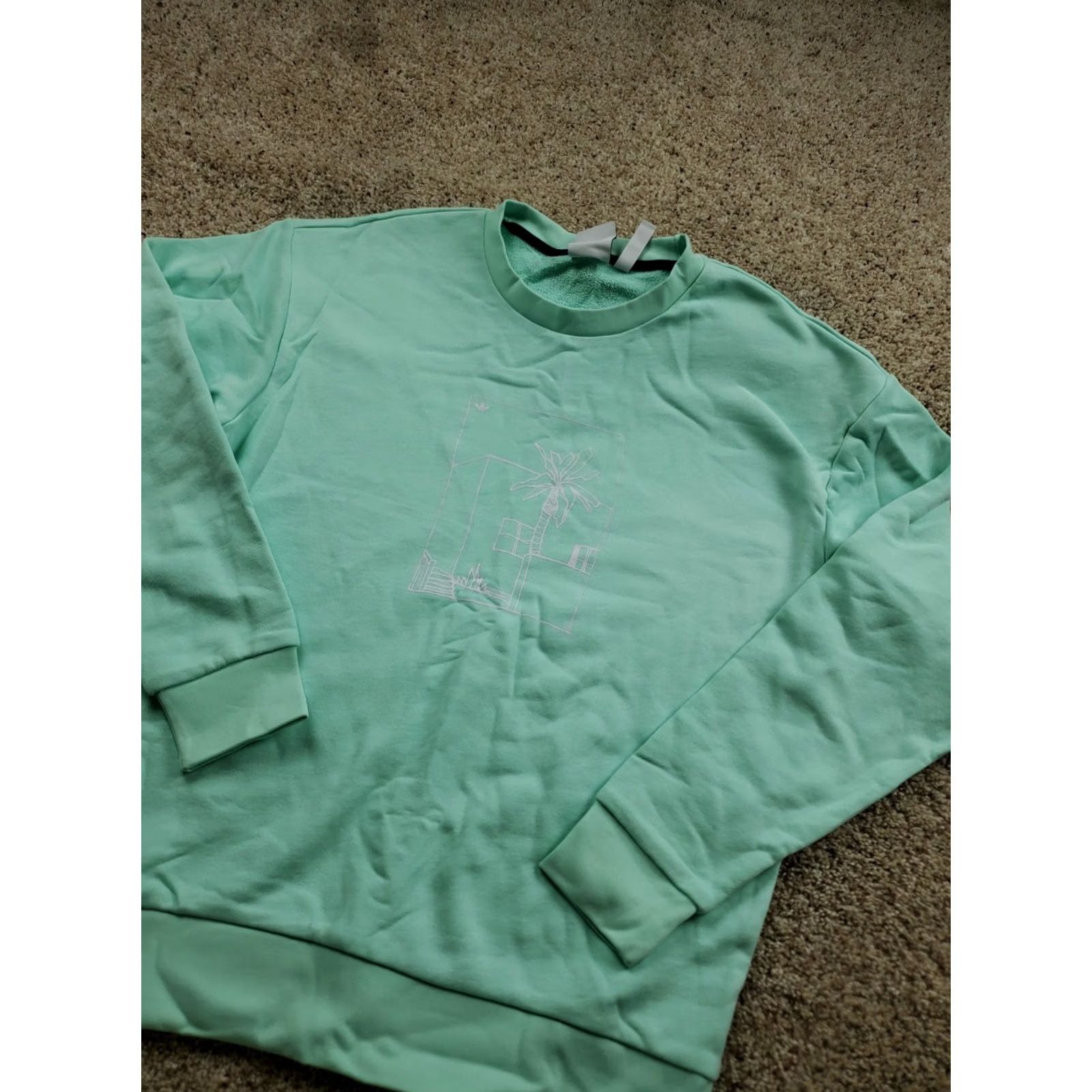 Adidas Adidas Sweatshirt Mens M Teal Blue Crew Neck Graphic Pullover Skateboarding Size US M / EU 48-50 / 2 - 2 Thumbnail