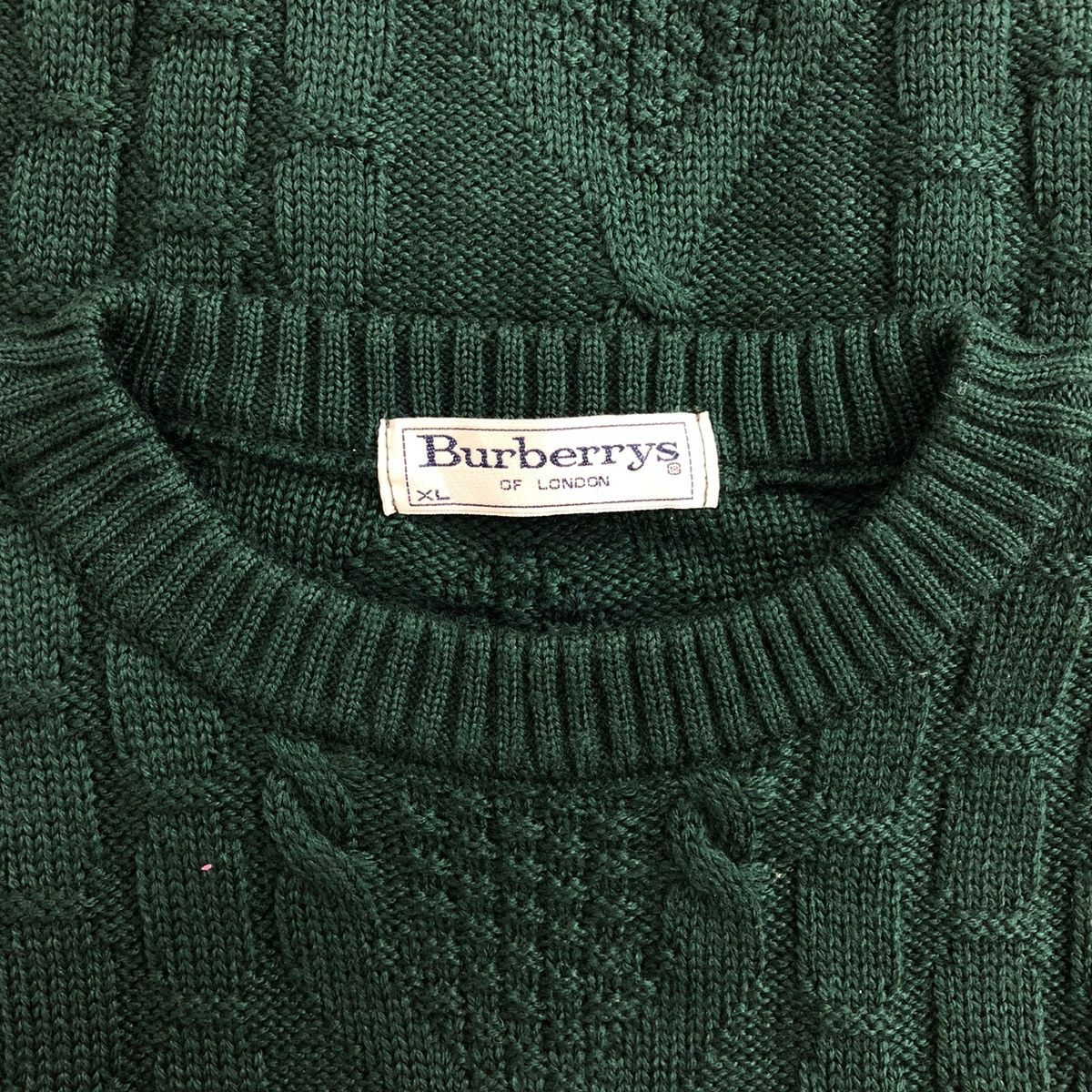 Burberry × Vintage Vintage 80s Burberrys Spell Out Knitwear Sweater Size US XL / EU 56 / 4 - 6 Thumbnail