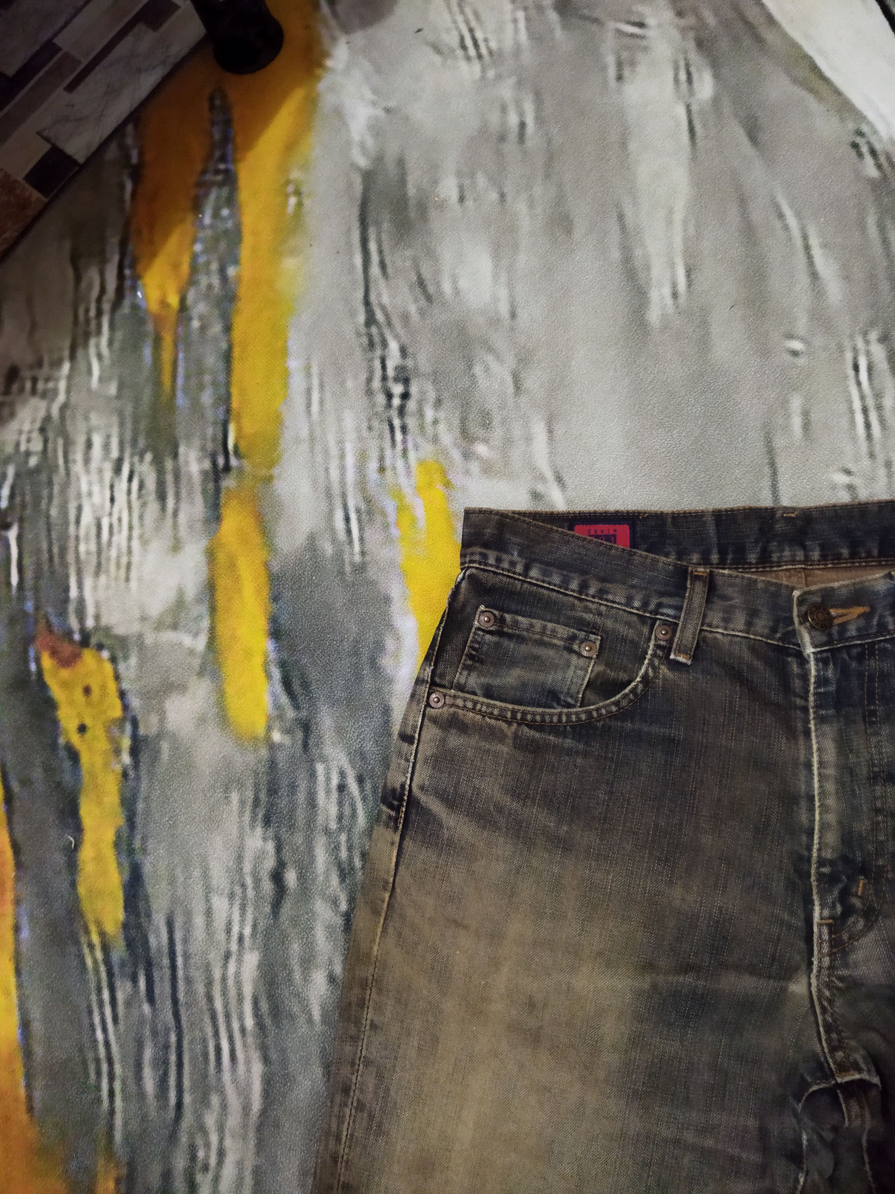 Edwin VINTAGE EDWIN 503 DISTRESSED FADED BLACK JEANS PANTS Size US 32 / EU 48 - 4 Thumbnail