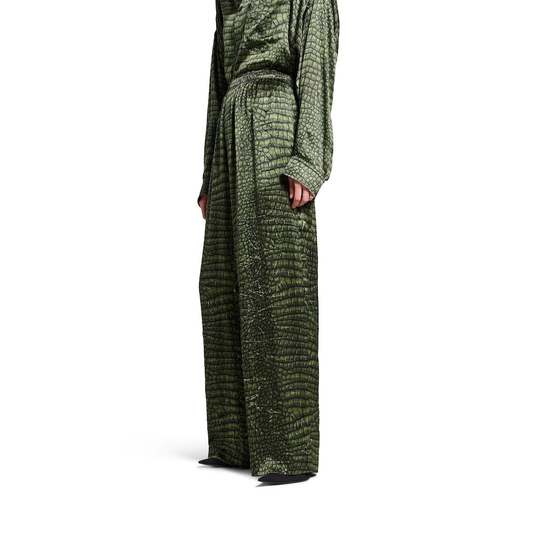 Balenciaga o1bcso1str0326 Pyjama Pants in Green Size 26" / US 2 / IT 38 - 5 Thumbnail