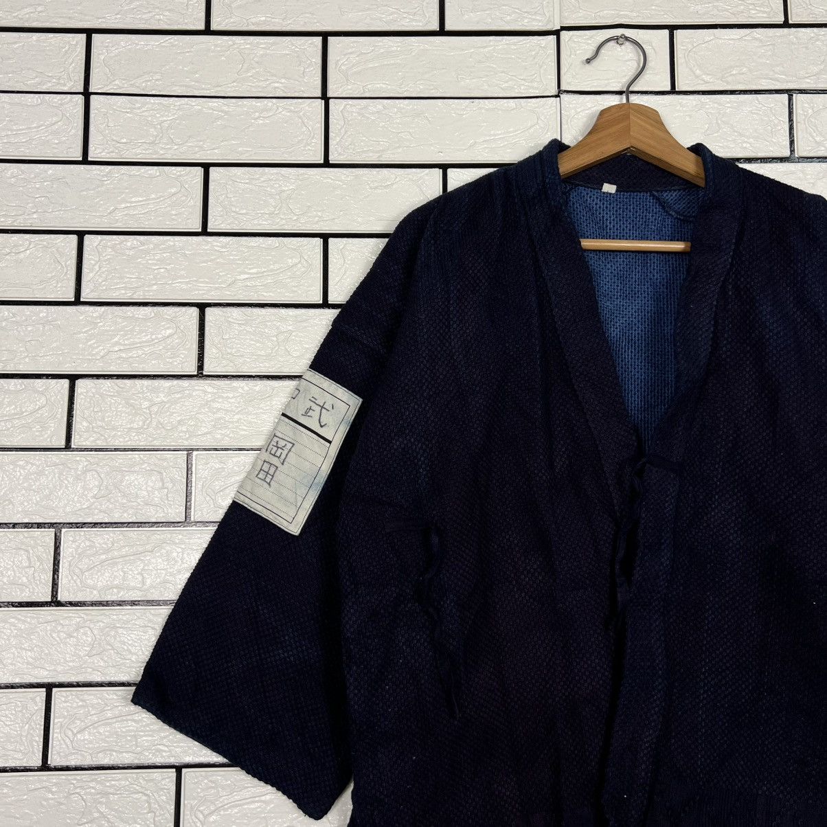Vintage Bushu Navy Blue Indigo Shashiko Thick Weave Kimono 4133-C188 Size US L / EU 52-54 / 3 - 3 Thumbnail