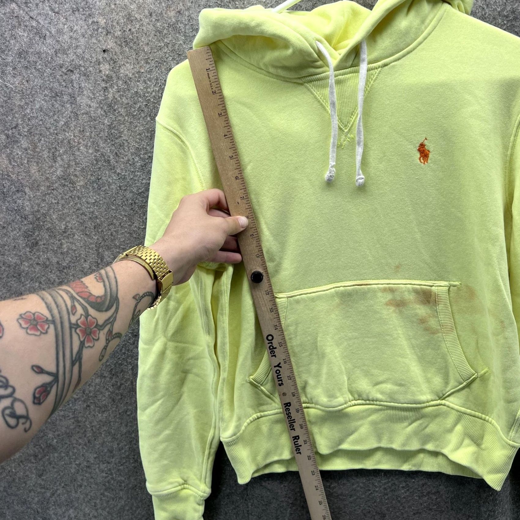 Polo Ralph Lauren Polo Ralph Lauren Hoodie Womens Small Yellow Fleece Pullover Sweatshirt Pony Logo Kangaroo Pocket Size S / US 4 / IT 40 - 7 Thumbnail