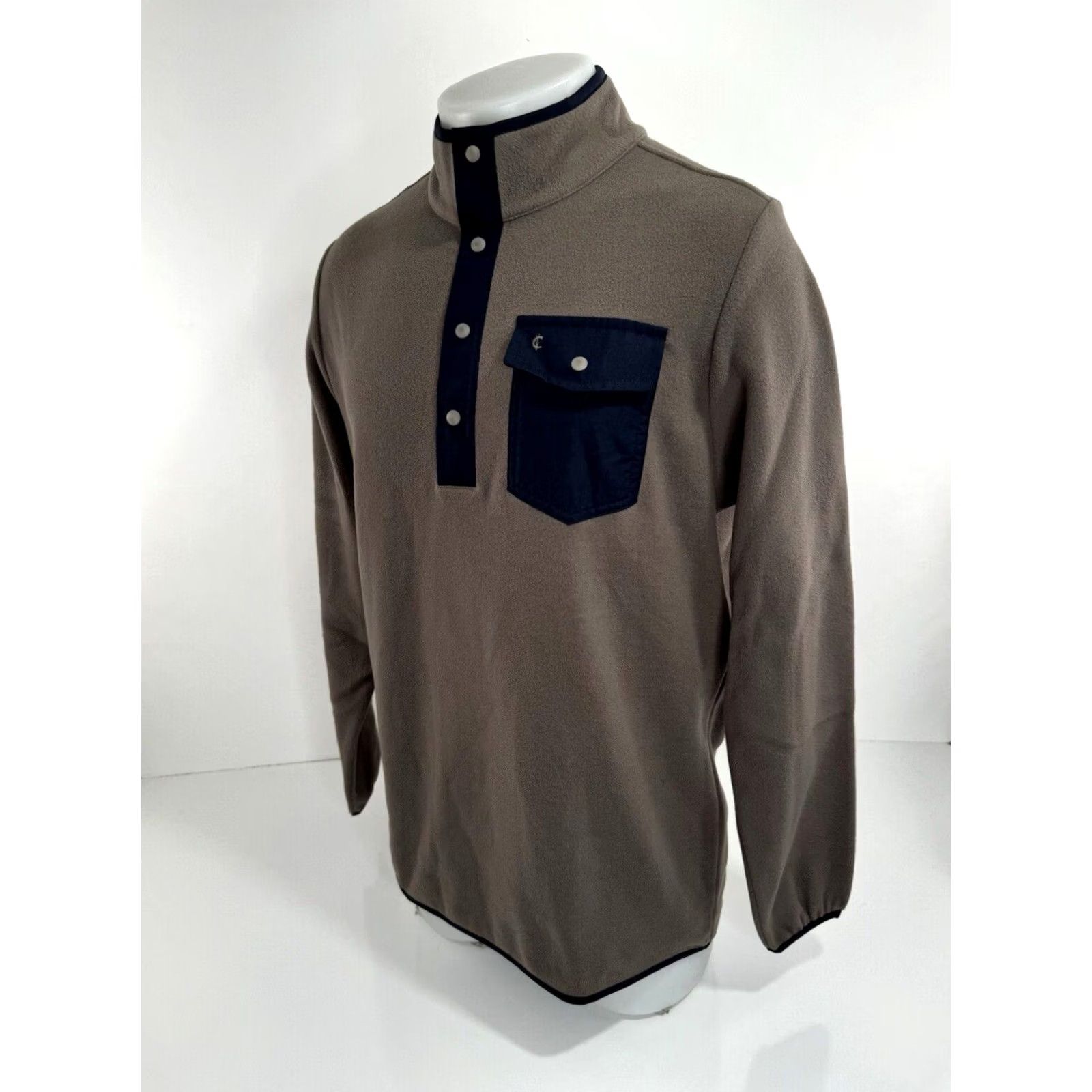 Logo 7 CRIQUET Jacket - Fleece Pullover Snap Embroidered Logo M Brown, NEW w TAG - Mens, 90s? CQ45 Size US M / EU 48-50 / 2 - 2 Thumbnail