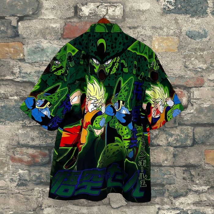 Vintage Vintage Dragon Ball Z Button Up Casual Shirt Cell Goku Y2K