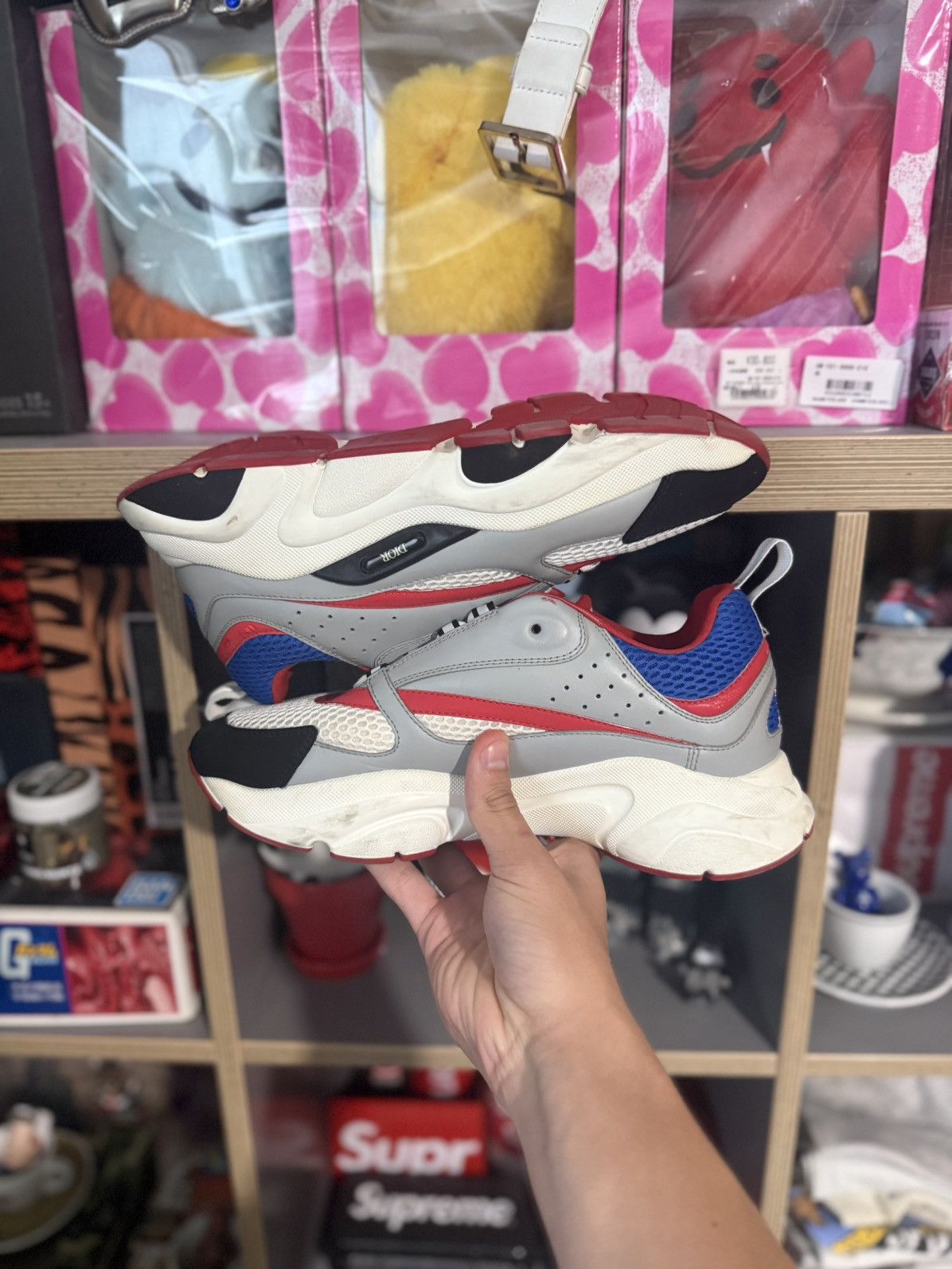 Dior Dior B22 Red/White & Blue Sneaker Size US 7.5 / EU 40-41 - 4 Thumbnail