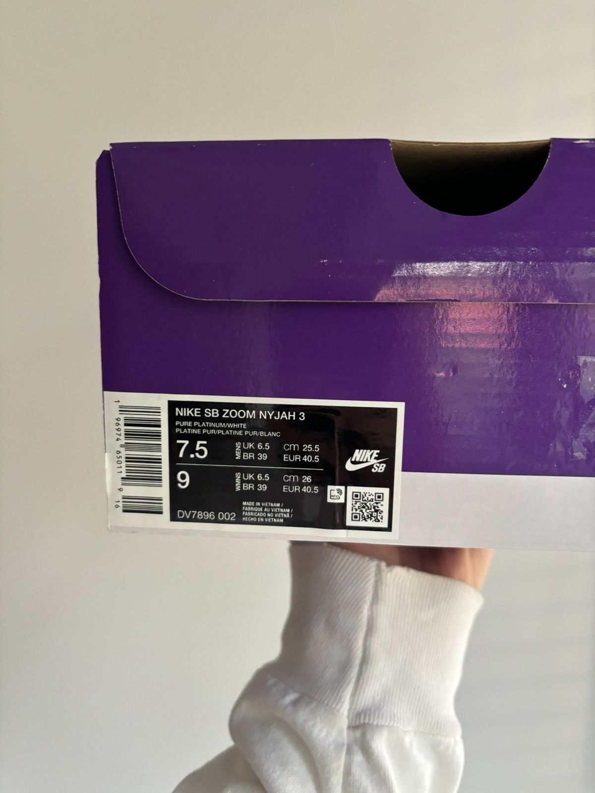 Nike SB Zoom Nyjah Free 3 Pure Platinum White Skate Shoes