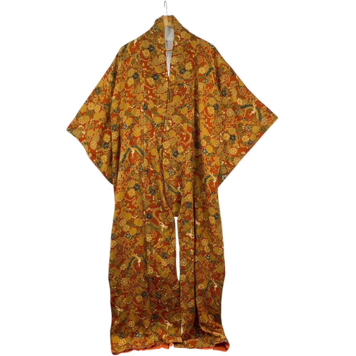 Vintage Vintage 70s KIMONO FLORAL FLOWER JAPAN Traditional AOP Robe Size 3XL / US 20-22 - 3 Thumbnail