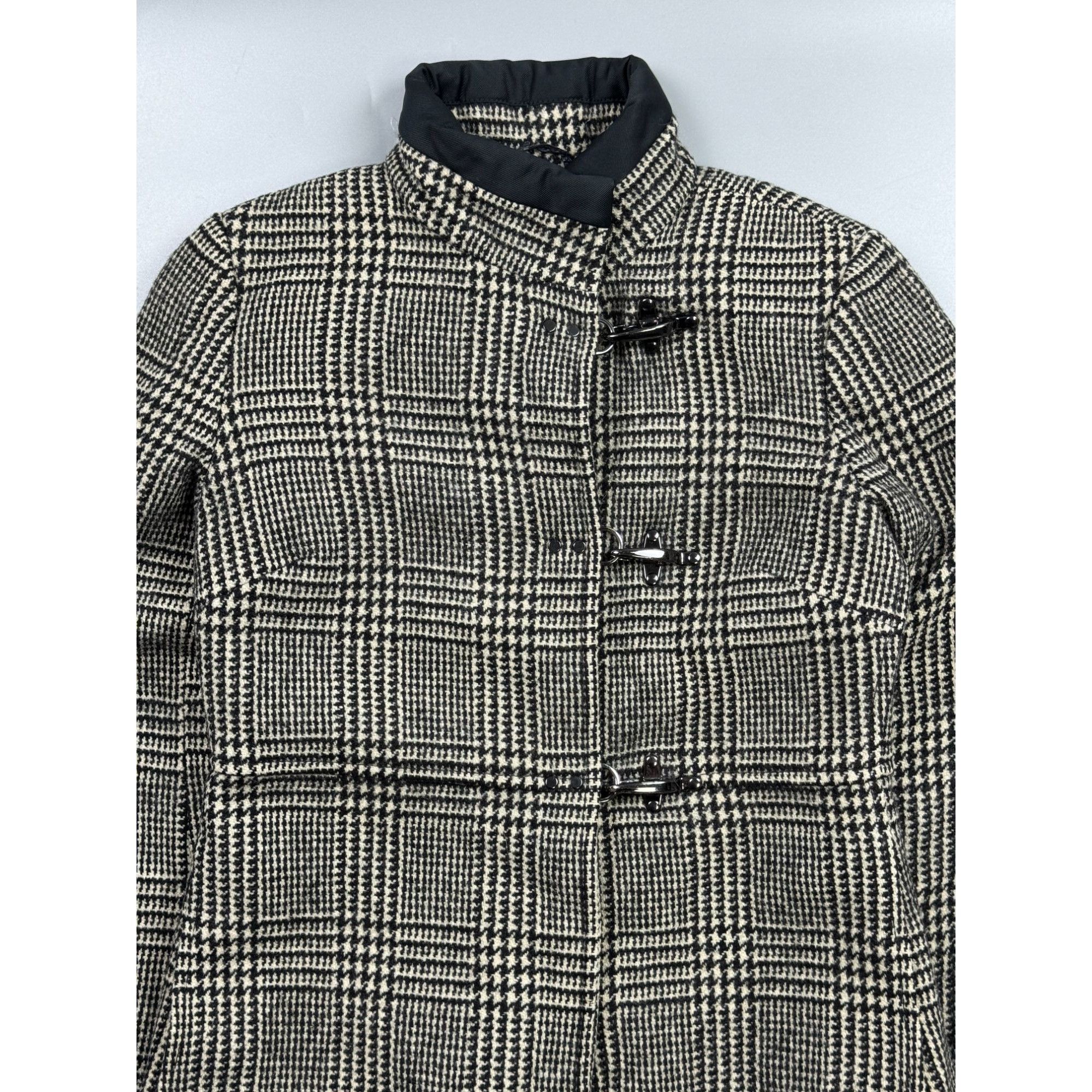 Fay Fay Checkered Tartan Insulated Wool Coat (Y1234) Size M / US 6-8 / IT 42-44 - 3 Thumbnail