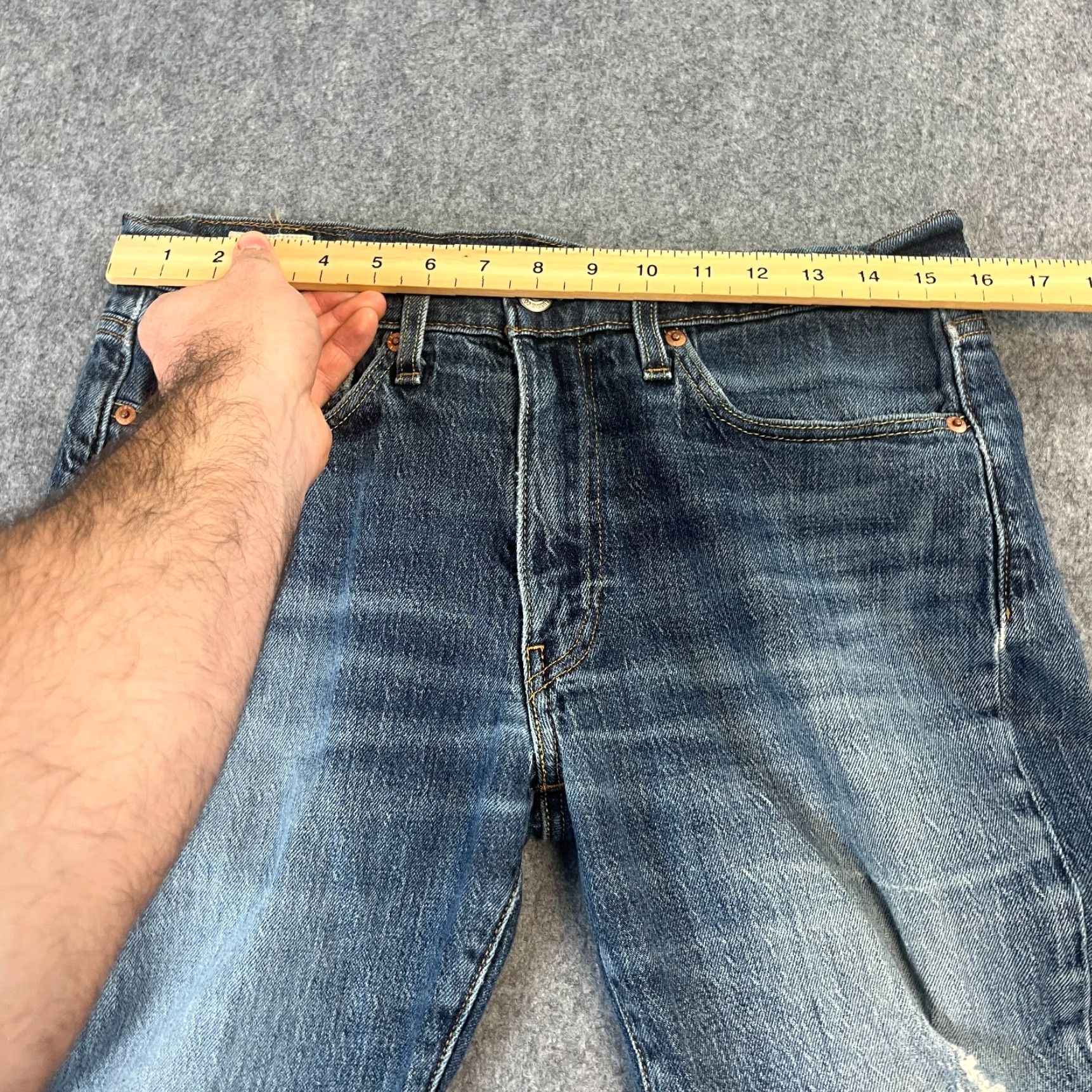 Levi's Levi's 514 Jeans Regular Straight 32 30 Dark Blue Whiskers Stretch Big E Mens Regular Denim Cotton Elastane Jeans | Levi's 514 Size US 32 / EU 48 - 6 Thumbnail