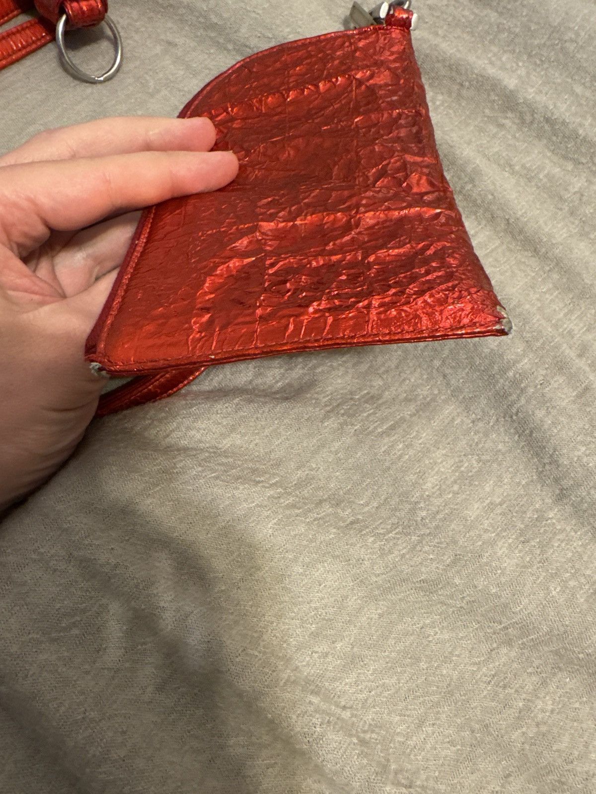 Rick Owens Rick Owens Cherry Red Neck Wallet Bag Pouch + Keychain Lot Size ONE SIZE - 6 Thumbnail