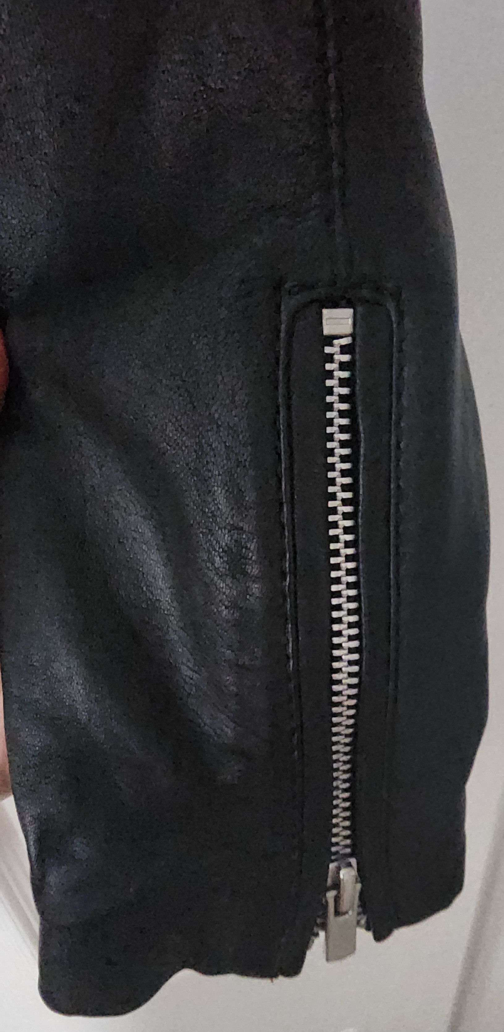 Mango NWOT Mango Black 100% Genuine Leather Moto Jacket Coat XXS Size XXS / US 00 / IT 34 - 4 Thumbnail