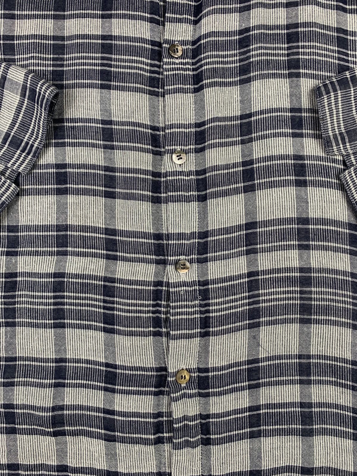Issey Miyake 2000s Plantation by Issey Miyake Plaid Round Collar Shirt Size L / US 10 / IT 46 - 7 Thumbnail