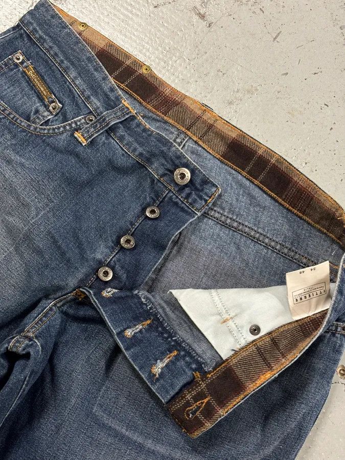 Dolce & Gabbana AW2003 Dolce & Gabbana Blue Denim Logo Patch Jeans Size US 33 - 10 Thumbnail
