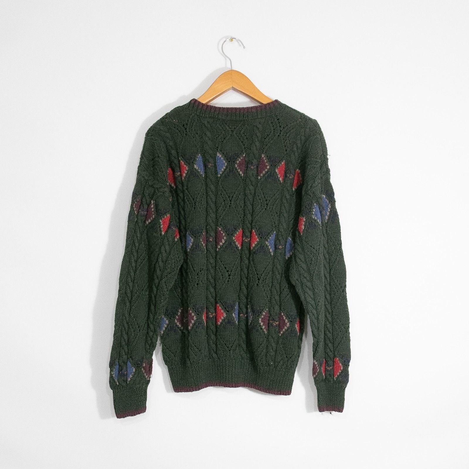 Vintage Vintage 90s Cable Knit Cotton Sweater Mens Large - Retro Size US L / EU 52-54 / 3 - 5 Thumbnail