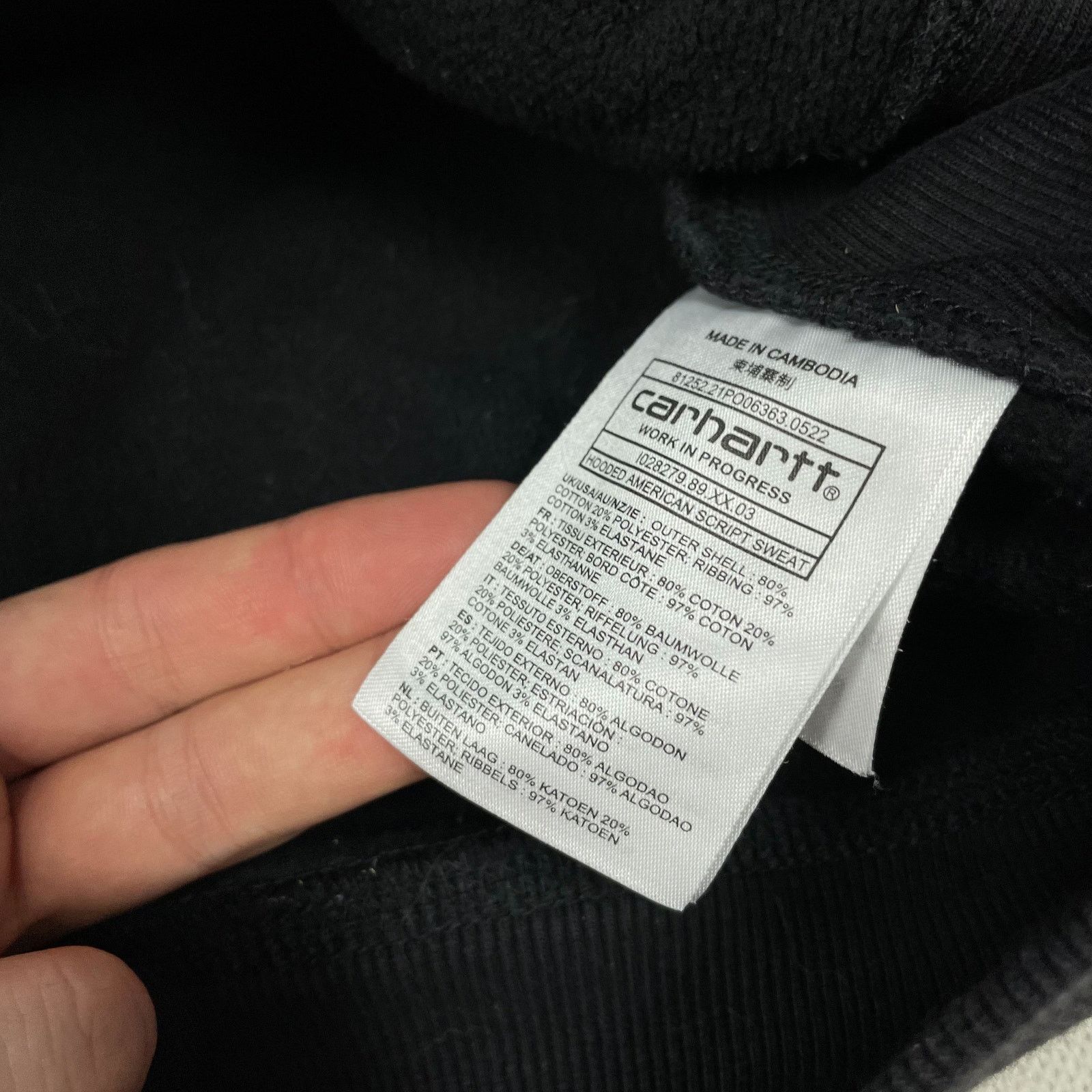 Carhartt Carhartt Men Black Cotton Hooded American Script Sweat Small Size US S / EU 44-46 / 1 - 8 Thumbnail