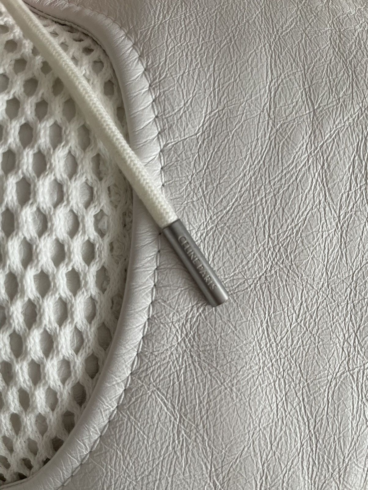 Celine × Hedi Slimane SS22 White Hooded Leather Bomber Mesh Panneling Size US S / EU 44-46 / 1 - 19 Thumbnail