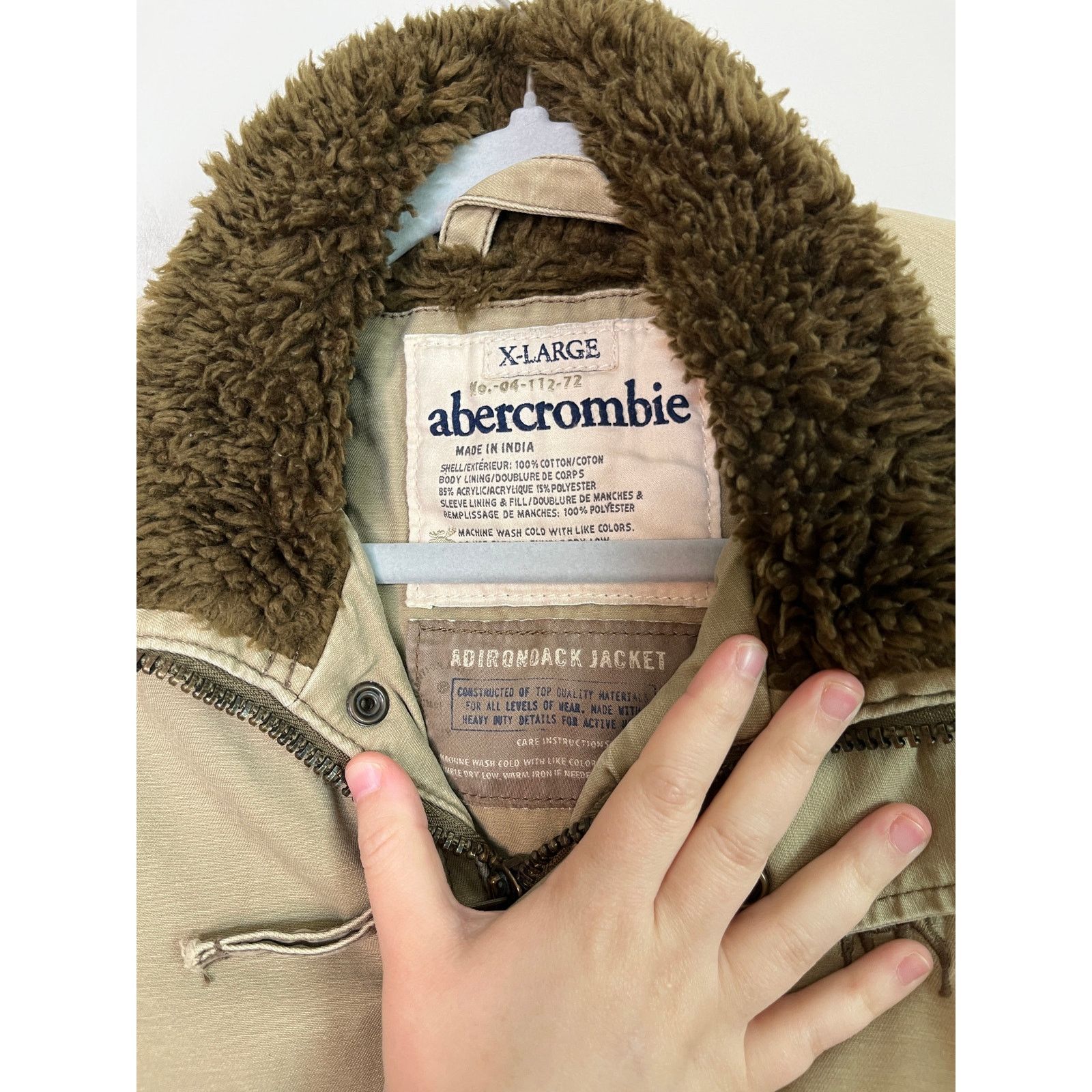 Abercrombie & Fitch 2000s Y2K Abercrombie & Fitch Khaki Adirondack Fur Jacket XL Size US XL / EU 56 / 4 - 2 Thumbnail