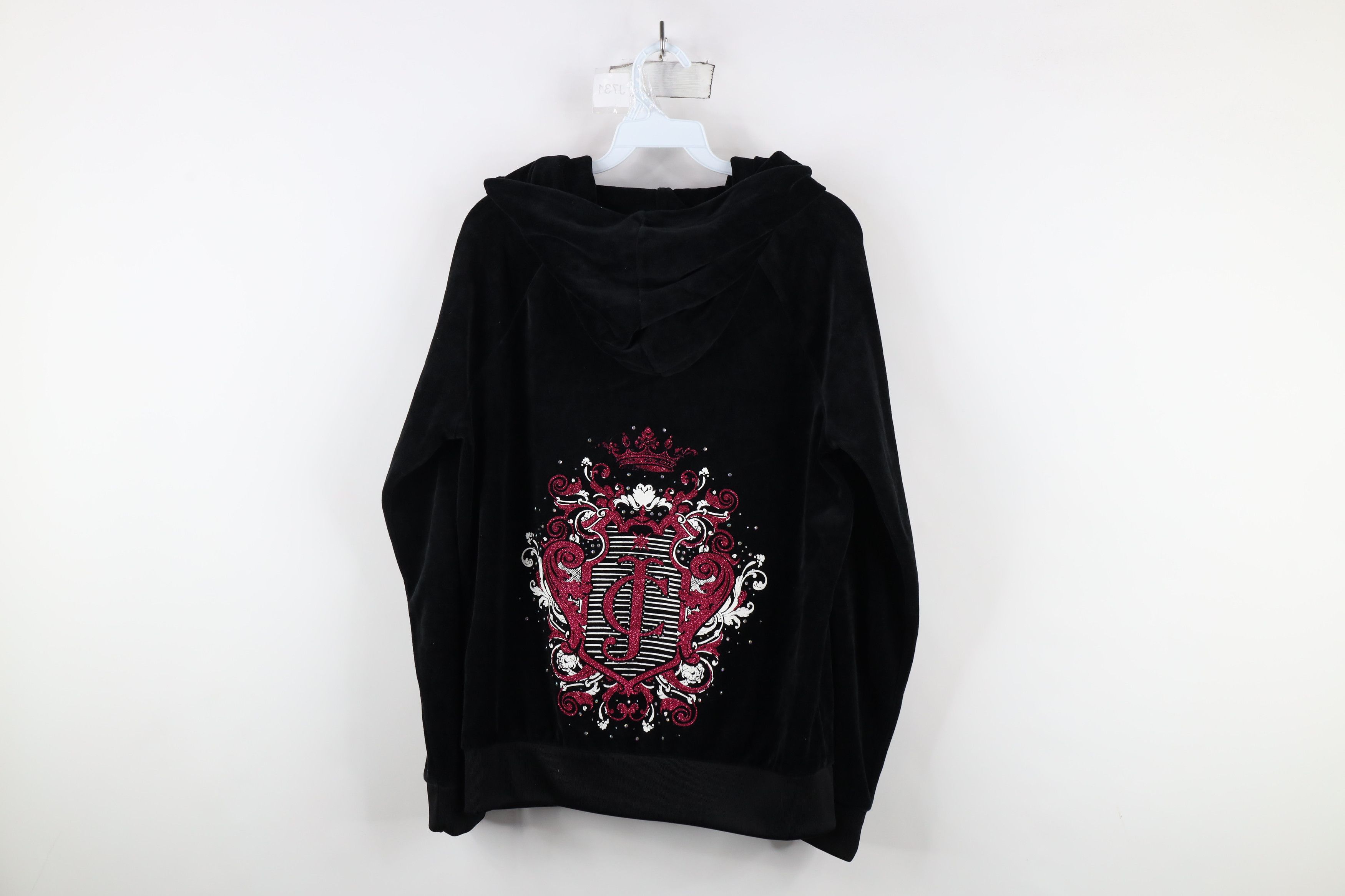 Juicy Couture × Vintage Vintage 90s Y2K Juicy Couture Velour Sequined Hoodie Jacket Size L / US 10 / IT 46 - 11 Thumbnail