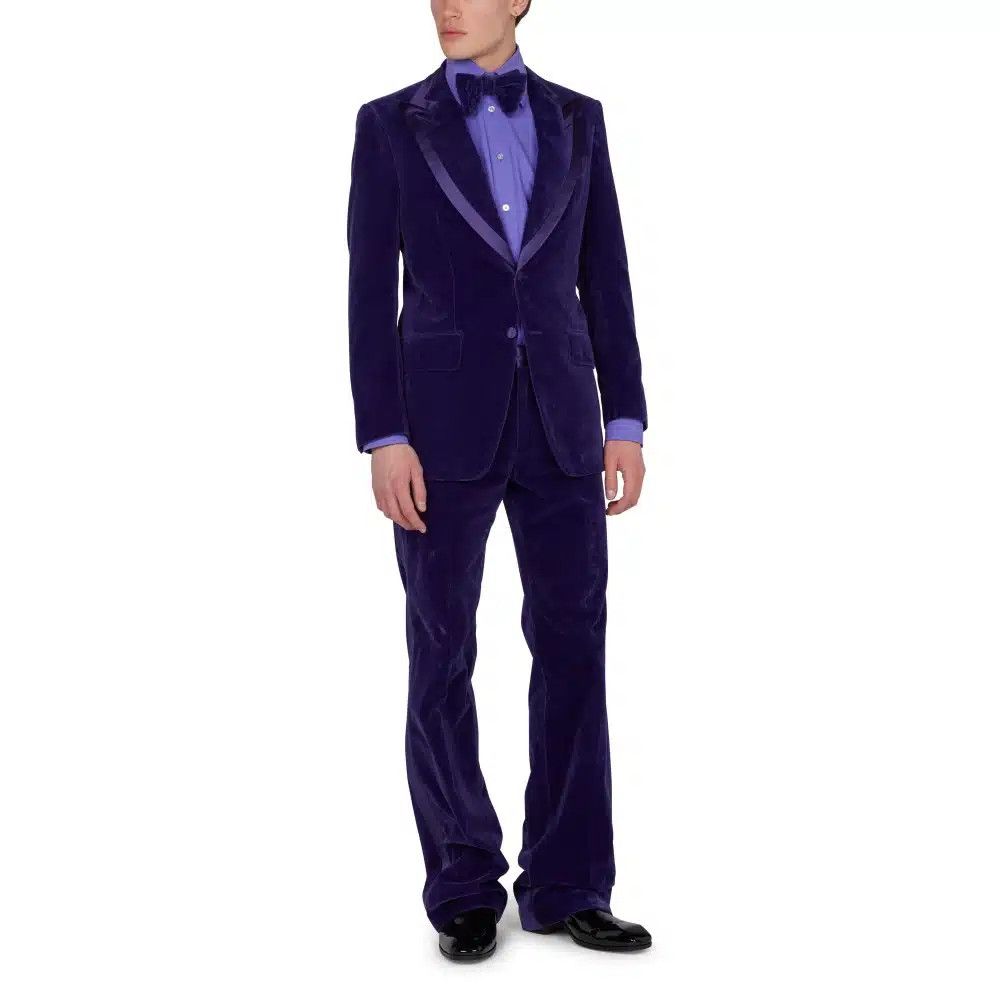 Tom Ford o1loc1c1025 JEAPT2 Velvet Jacket in Blue Size US M / EU 48-50 / 2 - 3 Thumbnail