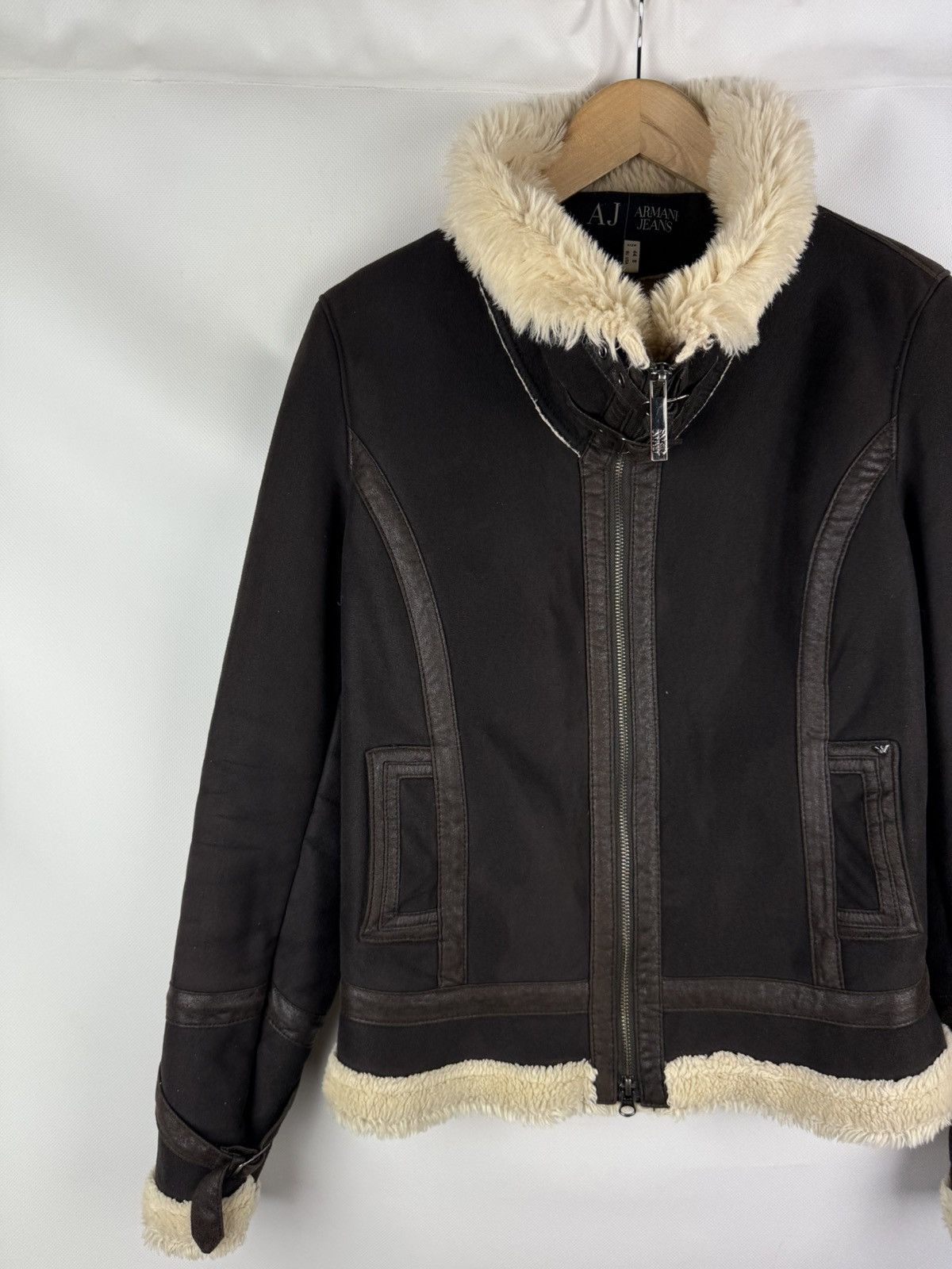 Armani Armani Jeans Ladies Faux Fur Aviator Y2K Bomber Jacket Size M / US 6-8 / IT 42-44 - 2 Thumbnail