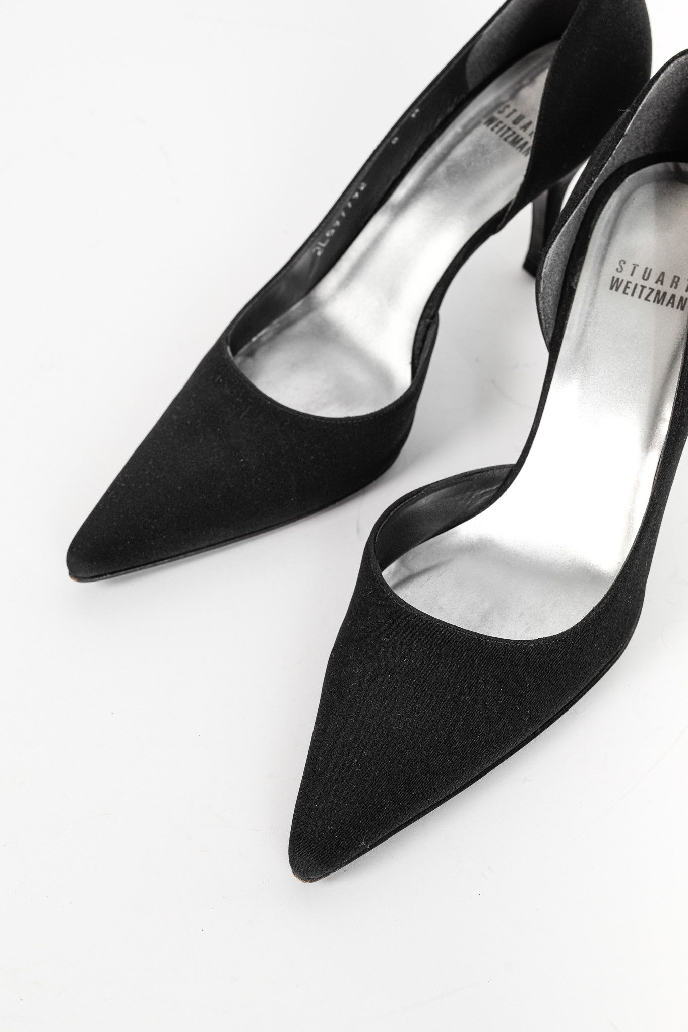 Stuart Weitzman Stuart Weitzman Black Fabric Pointed-Toe D'Orsay Pumps Size US 8 / IT 38 - 5 Thumbnail