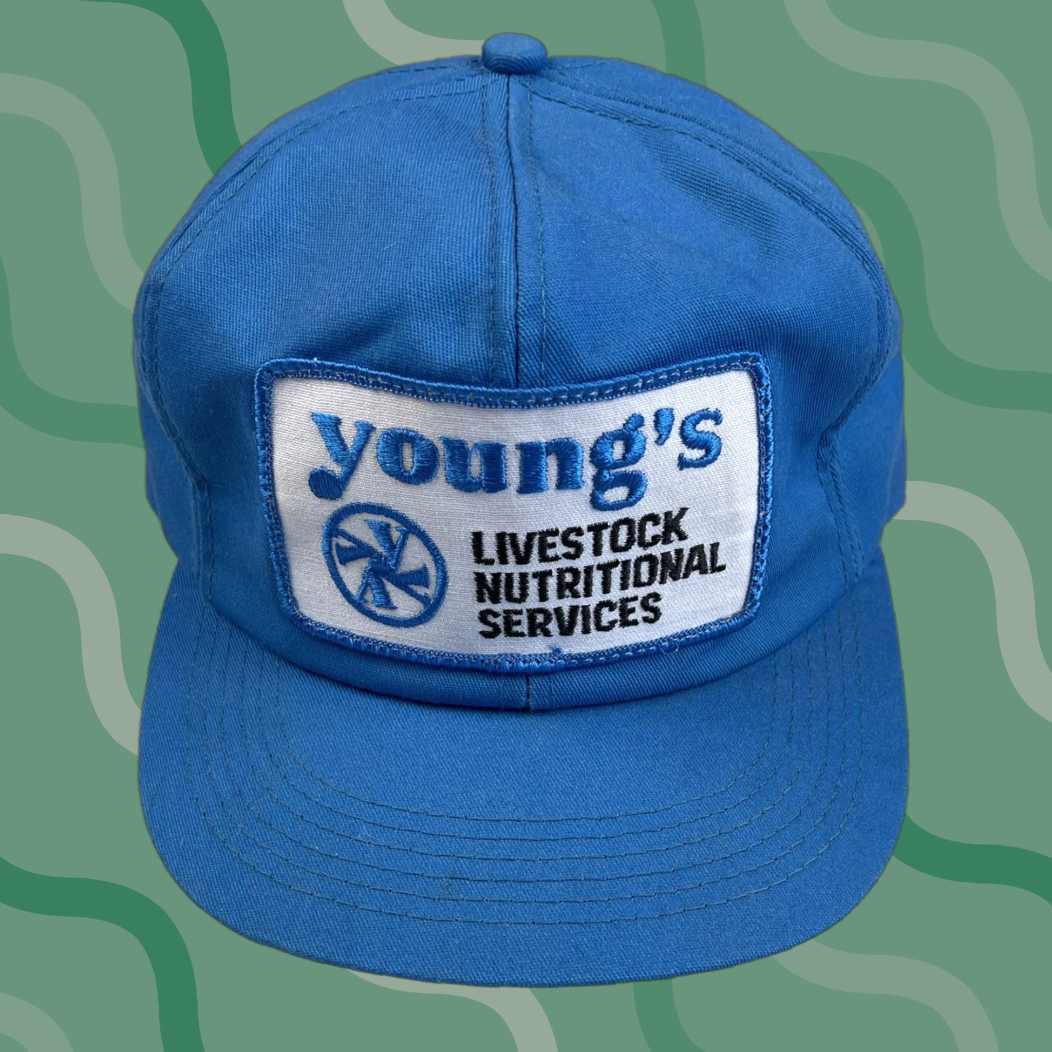 Vintage VINTAGE K-Products Trucker Hat Men Adjustable Light Blue USA Farm Patch Size ONE SIZE - 1 Thumbnail