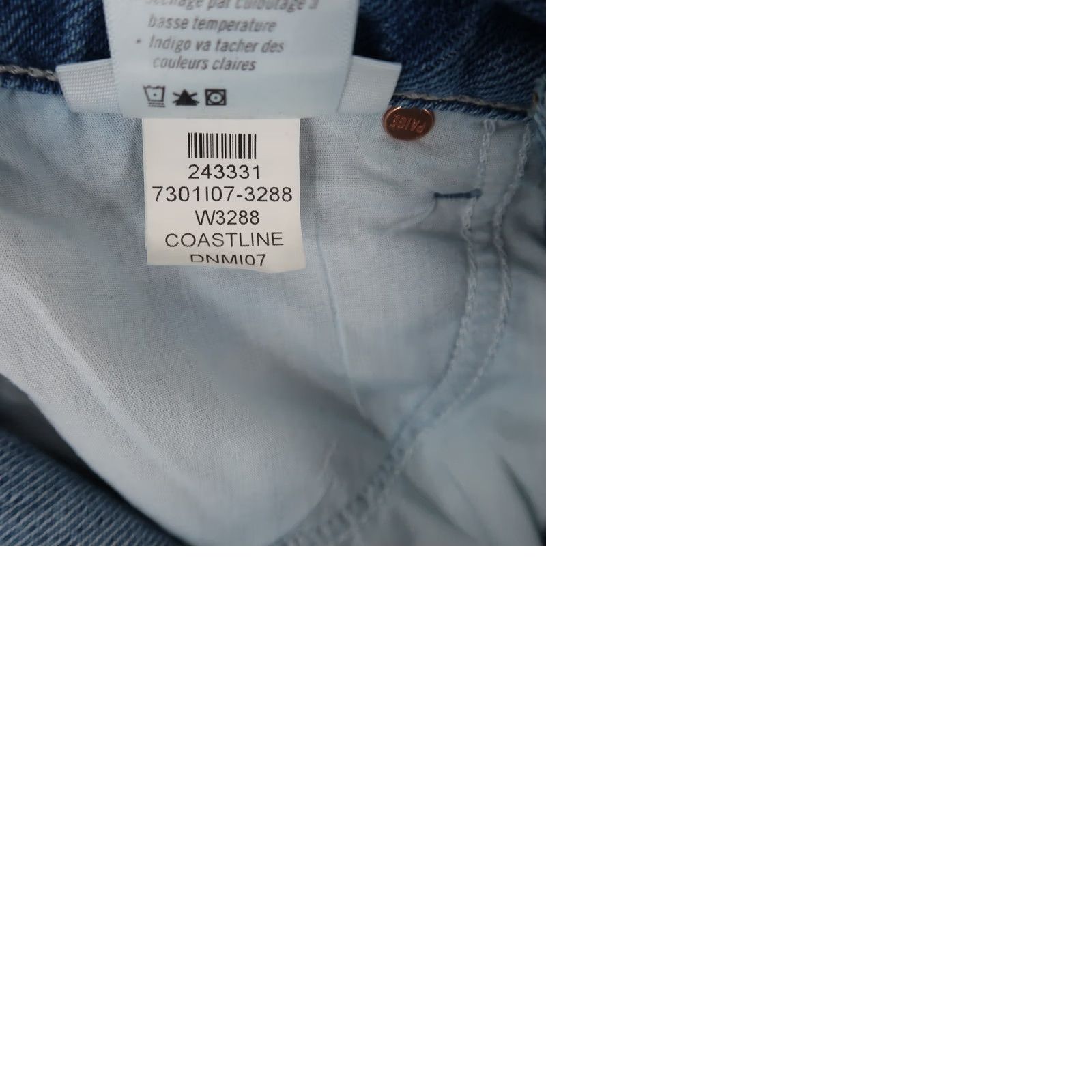 Paige Paige Jeans Womens Blue Straight Leg Button Fly 24 Coastline Size 42" / US 20 - 9 Thumbnail