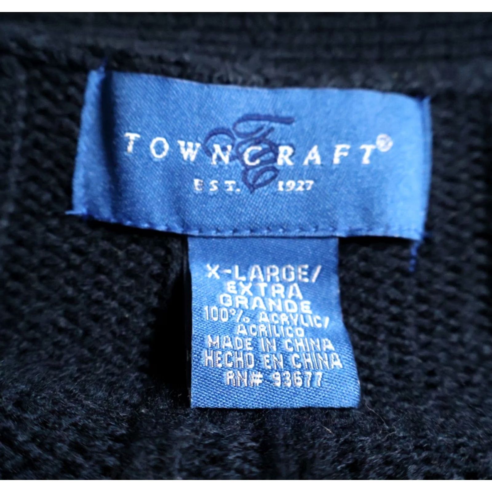 Vintage VINTAGE TownCraft Cardigan Sweater XL Black Cable-Knit Men’s 90s Preppy Buttons Striped? (Note: Unable to add new info) Size US XL / EU 56 / 4 - 3 Thumbnail