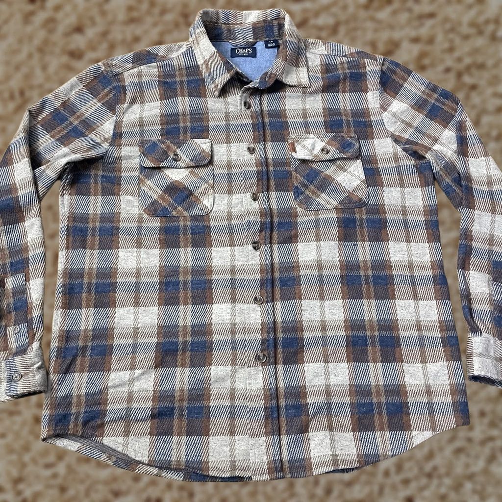 Chaps Chaps Ralph Lauren Long Sleeve Button-Down Shirt Adult Large Plaid Brown Mens Size US L / EU 52-54 / 3 - 1 Thumbnail