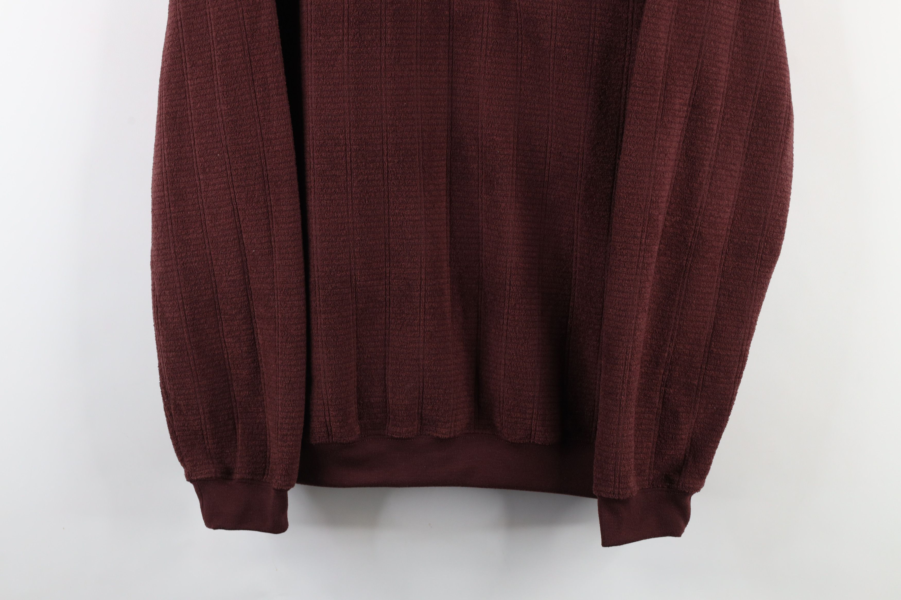 Vintage Vintage 90s Streetwear Terry Cloth Collared Sweater Red Size US L / EU 52-54 / 3 - 3 Thumbnail