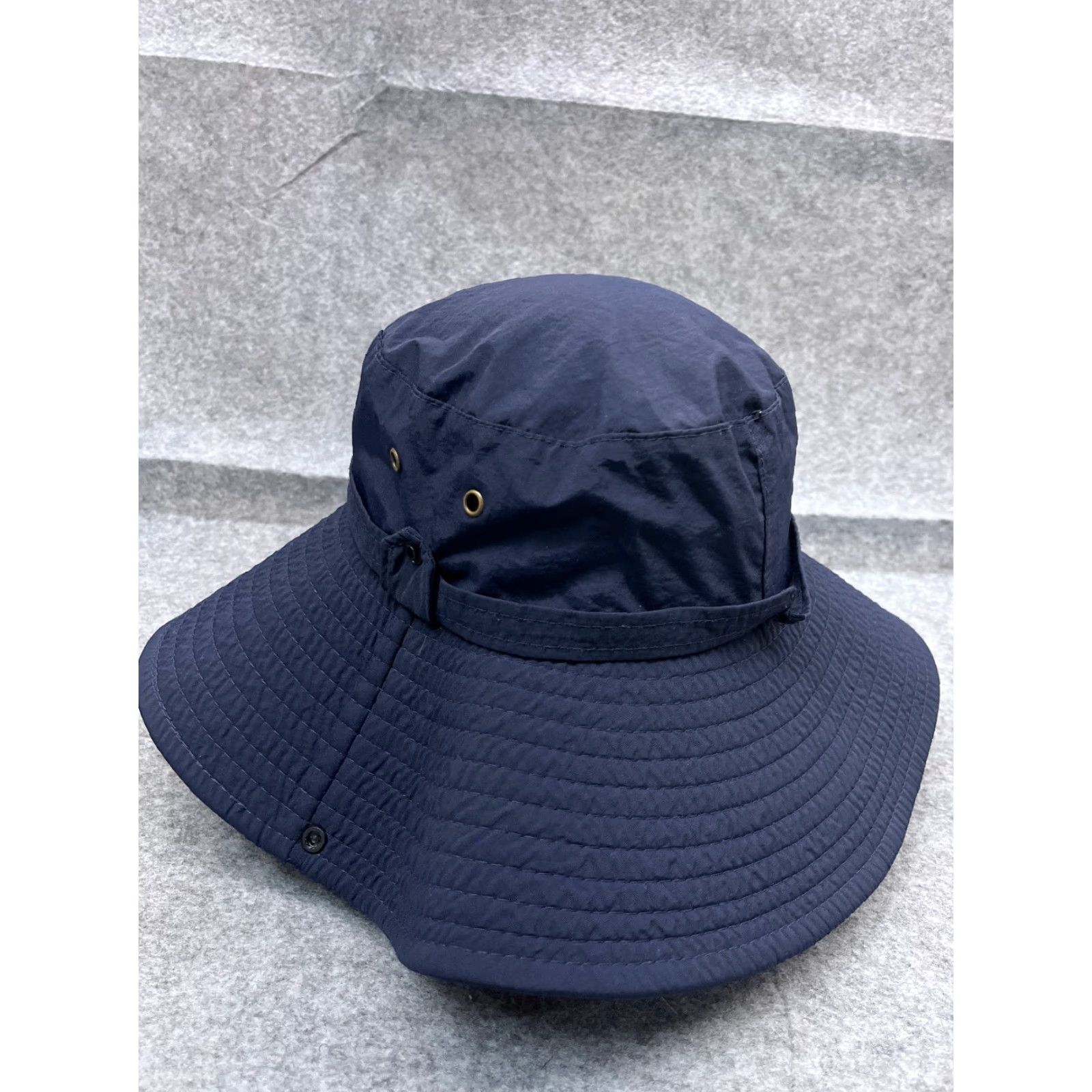 Vintage Blue Nylon Sun Bucket Hat Cap - One Size - Unisex Adults - Lightweight Beach Outdoors Hat Size ONE SIZE - 5 Thumbnail