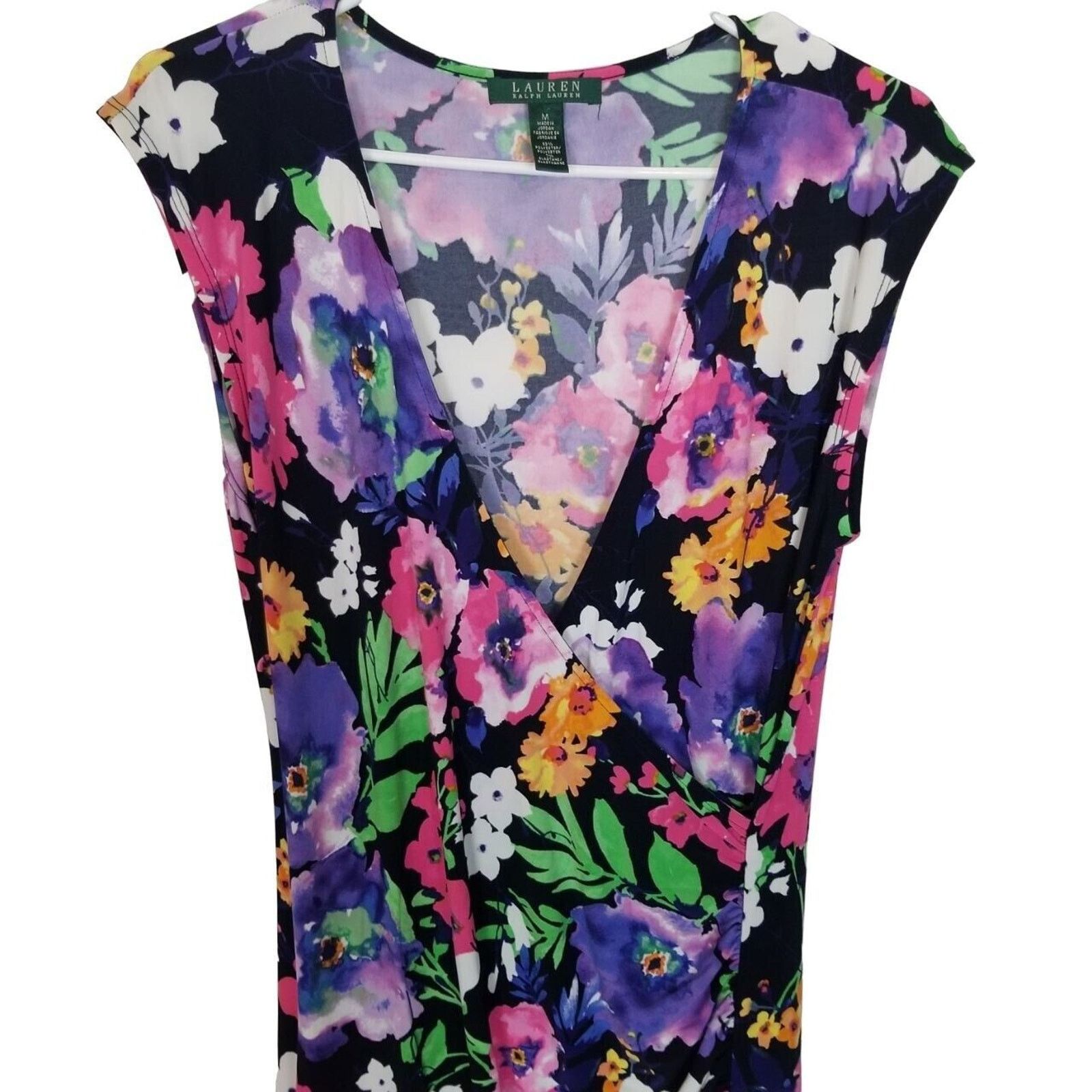 Lauren Ralph Lauren Lauren Ralph Lauren Floral Cap Sleeve Surplice Sheath Dress Size M / US 6-8 / IT 42-44 - 2 Thumbnail