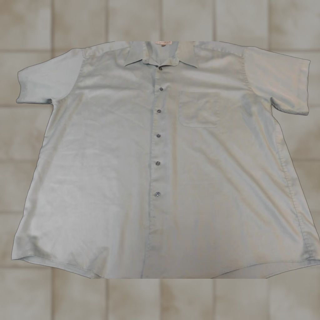 Croft & Barrow Croft & Barrow Shirt Mens 18 Green Button-Down Shirt 18 Green Sateen Cotton Knit Regular Button-Up Collared Long Sleeve Size US XXL / EU 58 / 5 - 1 Thumbnail