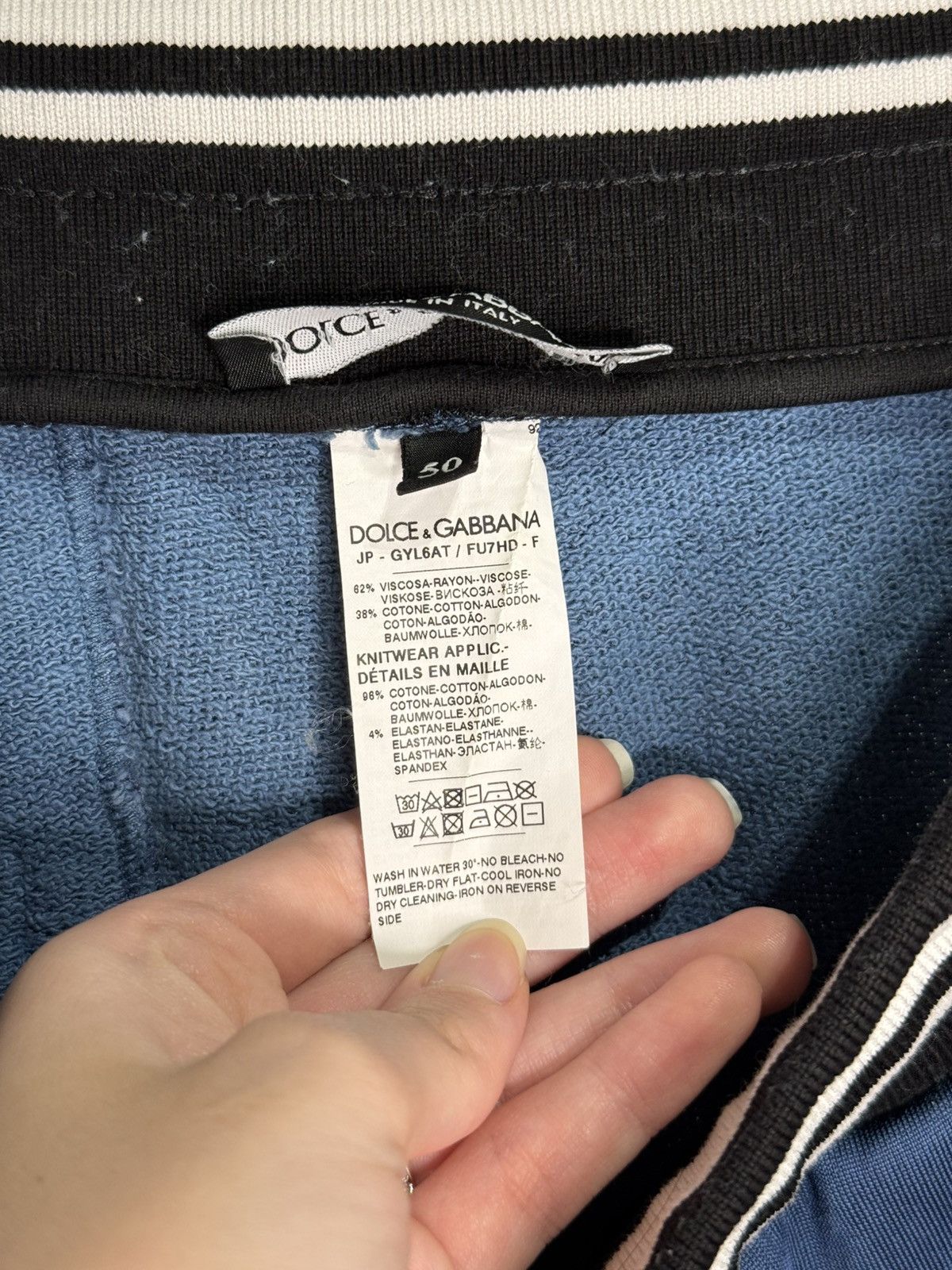Dolce & Gabbana Dolce & Gabbana Logo Stripe Track Pants Blue Size US 34 / EU 50 - 7 Thumbnail