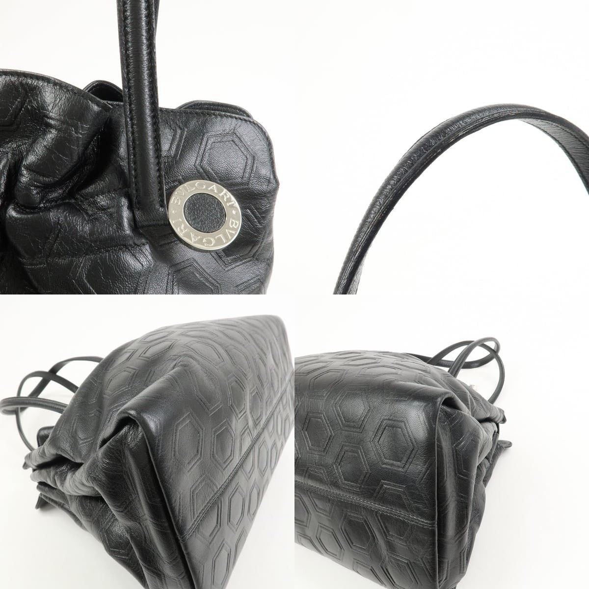 Bvlgari Bvlgari Twist Logo Calfskin Shoulder Bag Black Size ONE SIZE - 4 Thumbnail